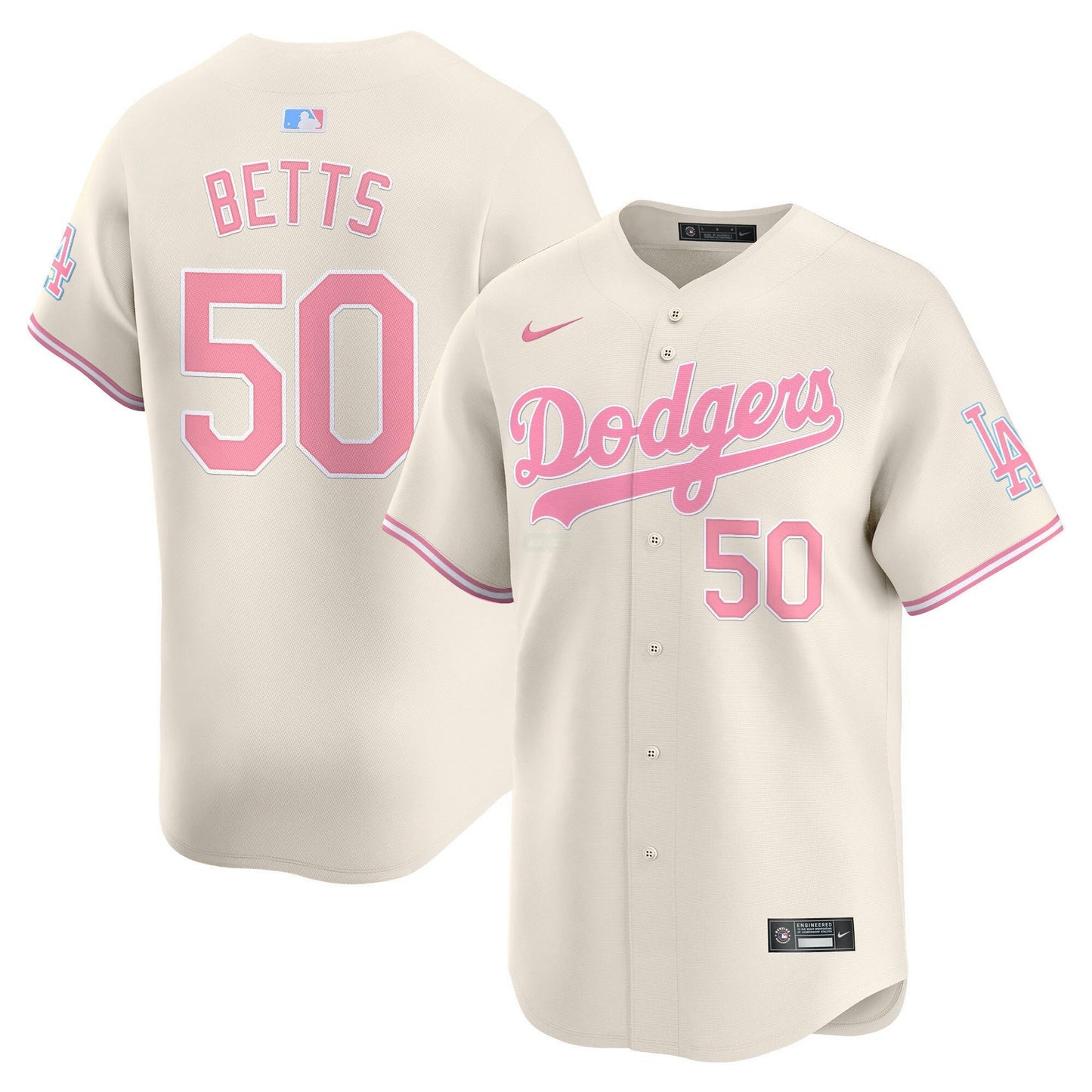 Camisa MLB Los Angeles Dodgers Unisex Bubblegum Pink Vapor Premier Limited Jersey