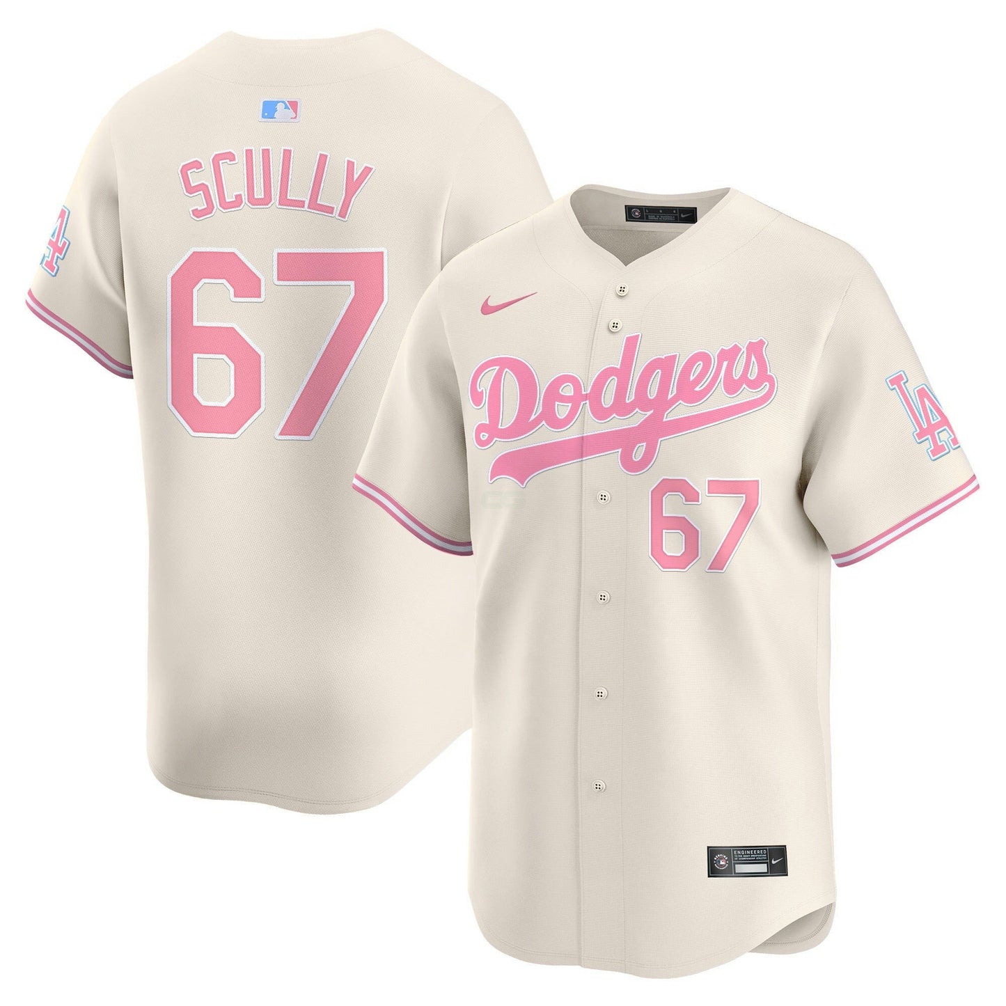 Camisa MLB Los Angeles Dodgers Unisex Bubblegum Pink Vapor Premier Limited Jersey