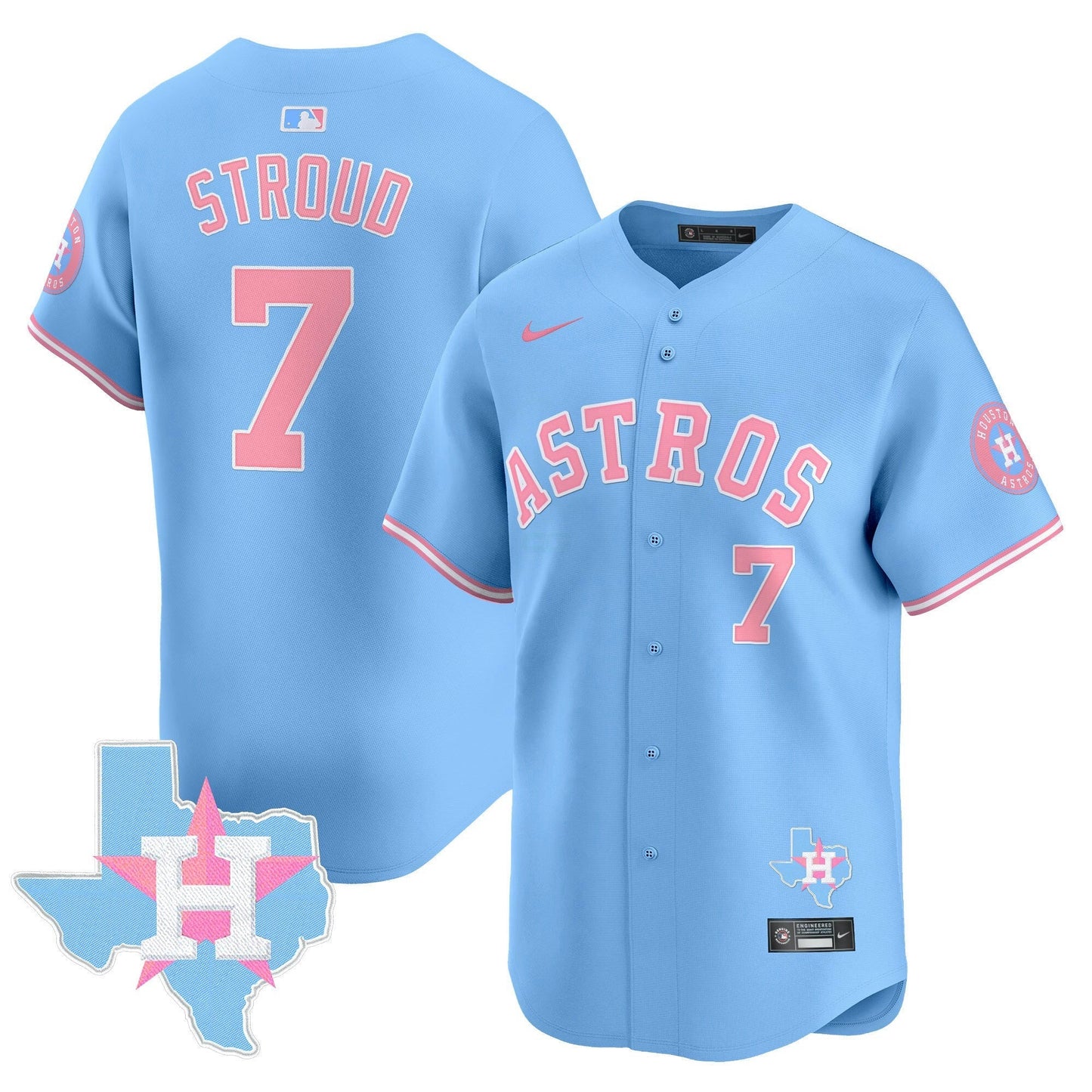 Camisa MLB Houston Astros Unisex Bubblegum Pink Vapor Premier Limited Jersey