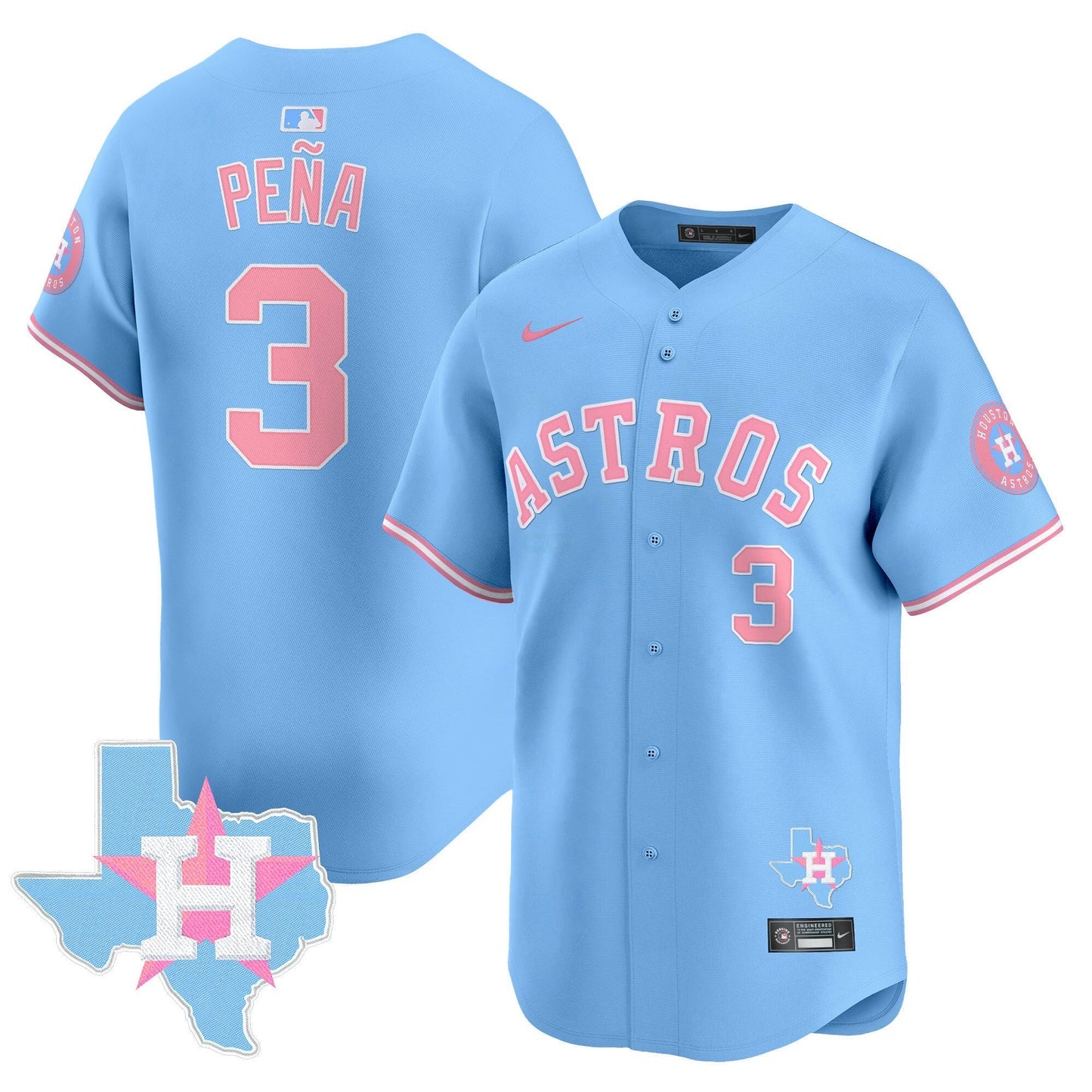 Camisa MLB Houston Astros Unisex Bubblegum Pink Vapor Premier Limited Jersey