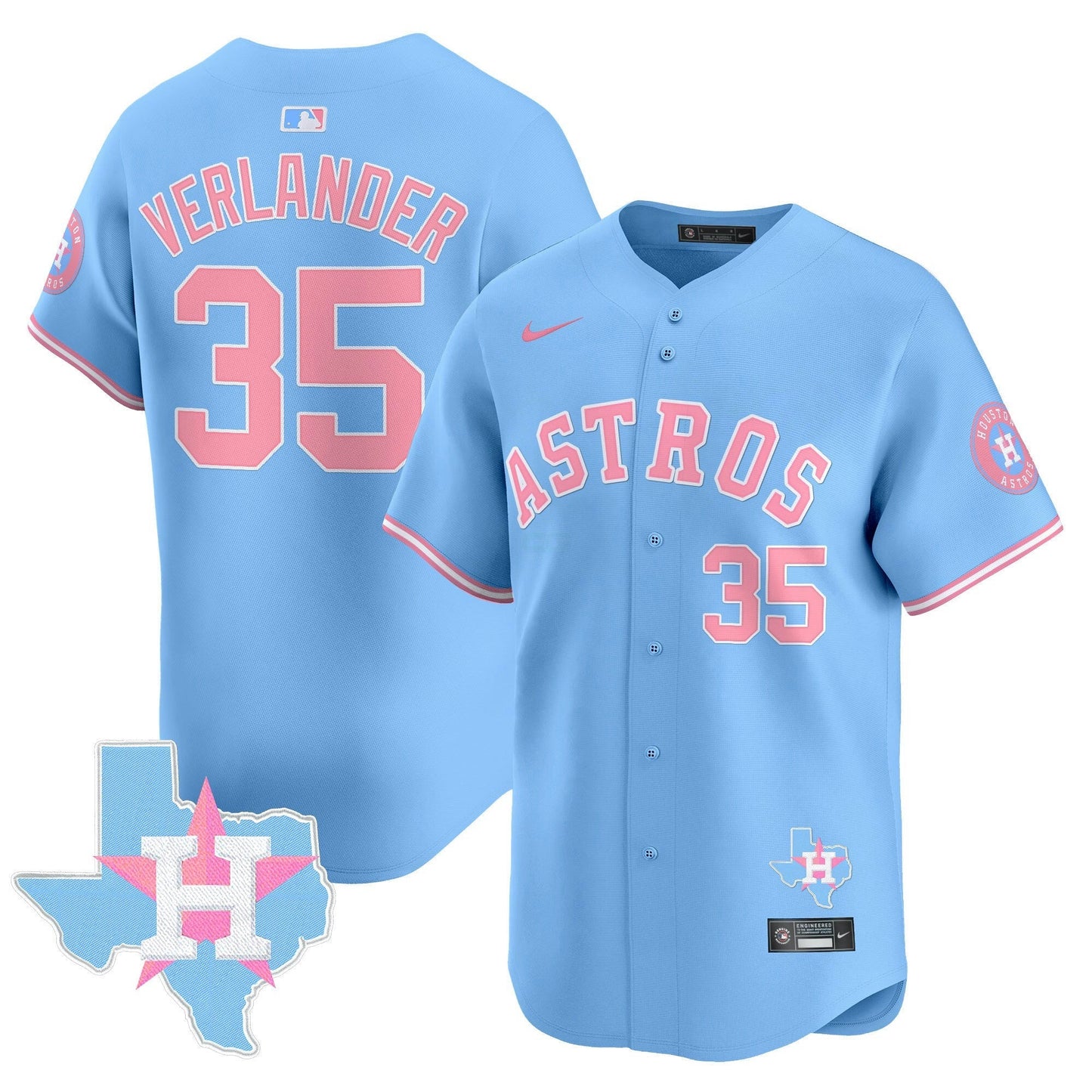 Camisa MLB Houston Astros Unisex Bubblegum Pink Vapor Premier Limited Jersey