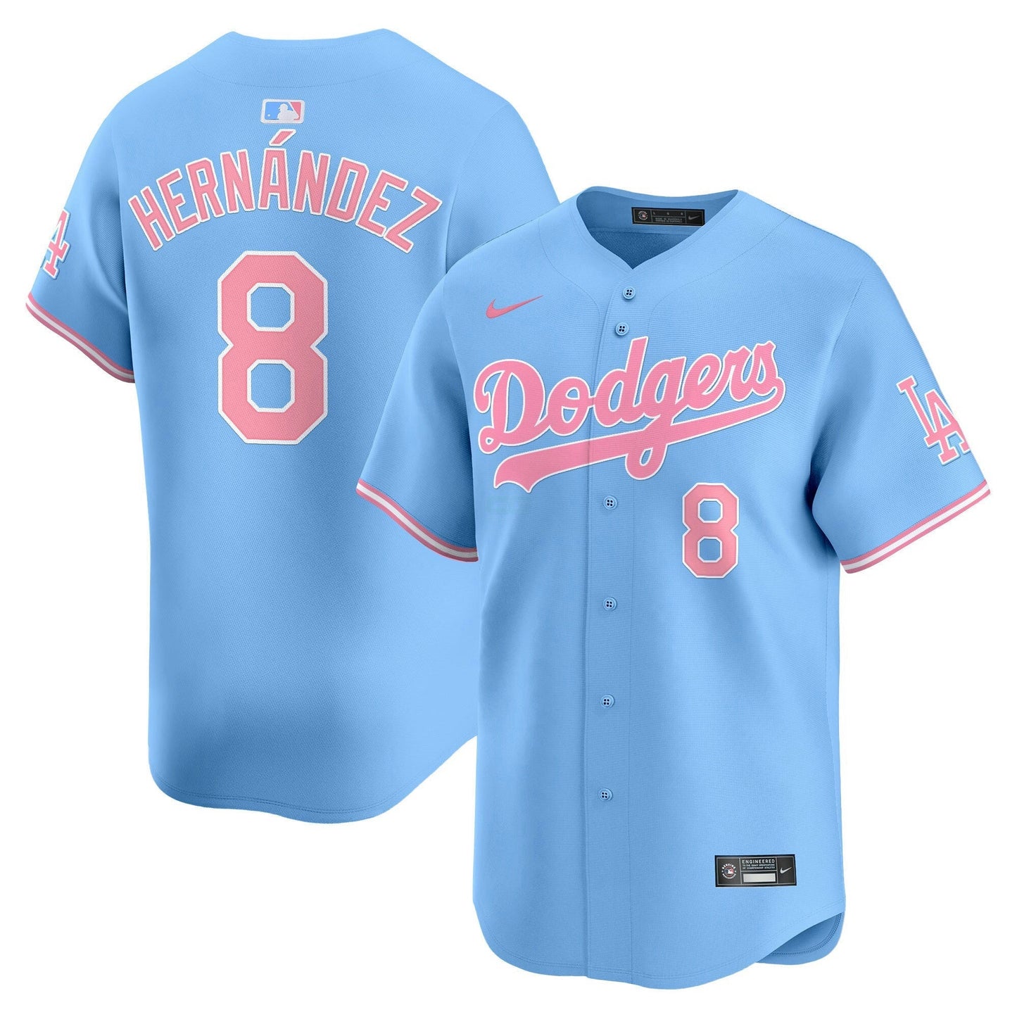 Camisa MLB Los Angeles Dodgers Unisex Bubblegum Pink Vapor Premier Limited Jersey