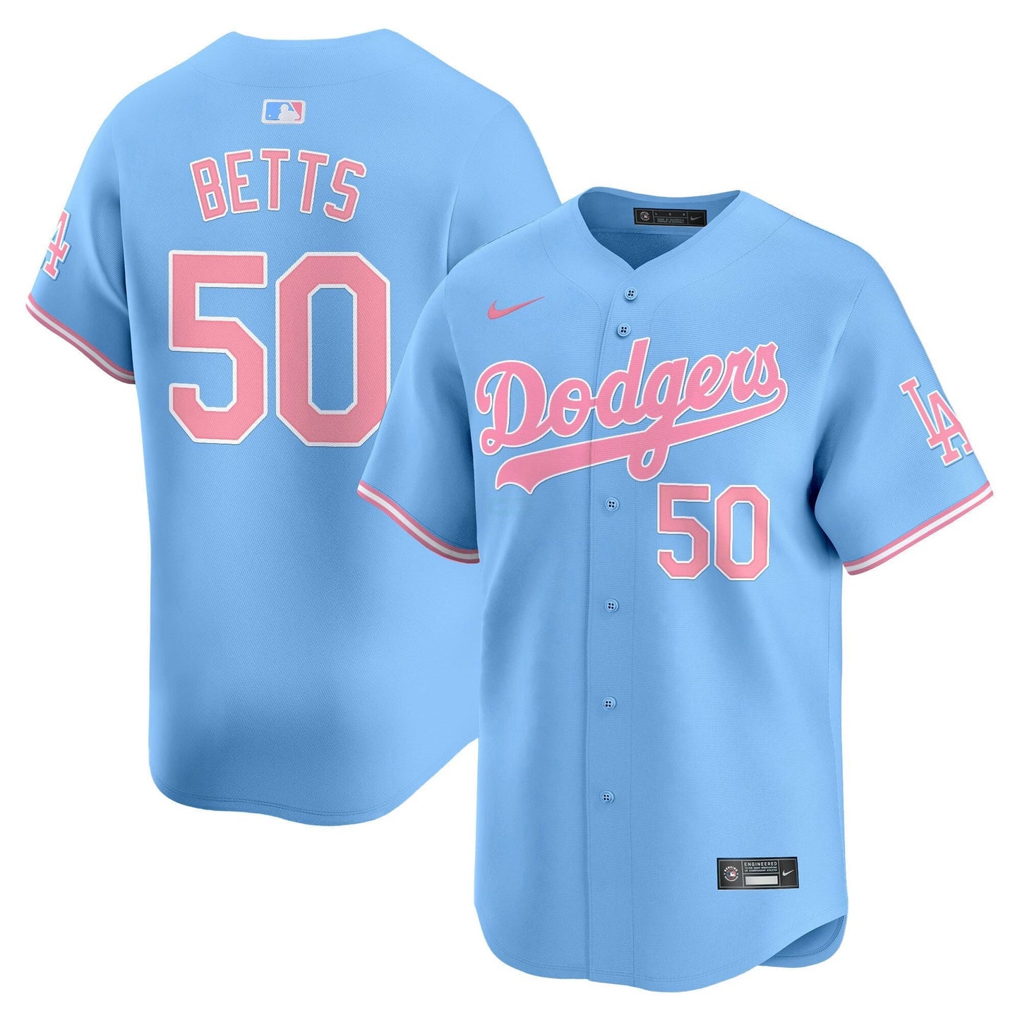 Camisa MLB Los Angeles Dodgers Unisex Bubblegum Pink Vapor Premier Limited Jersey