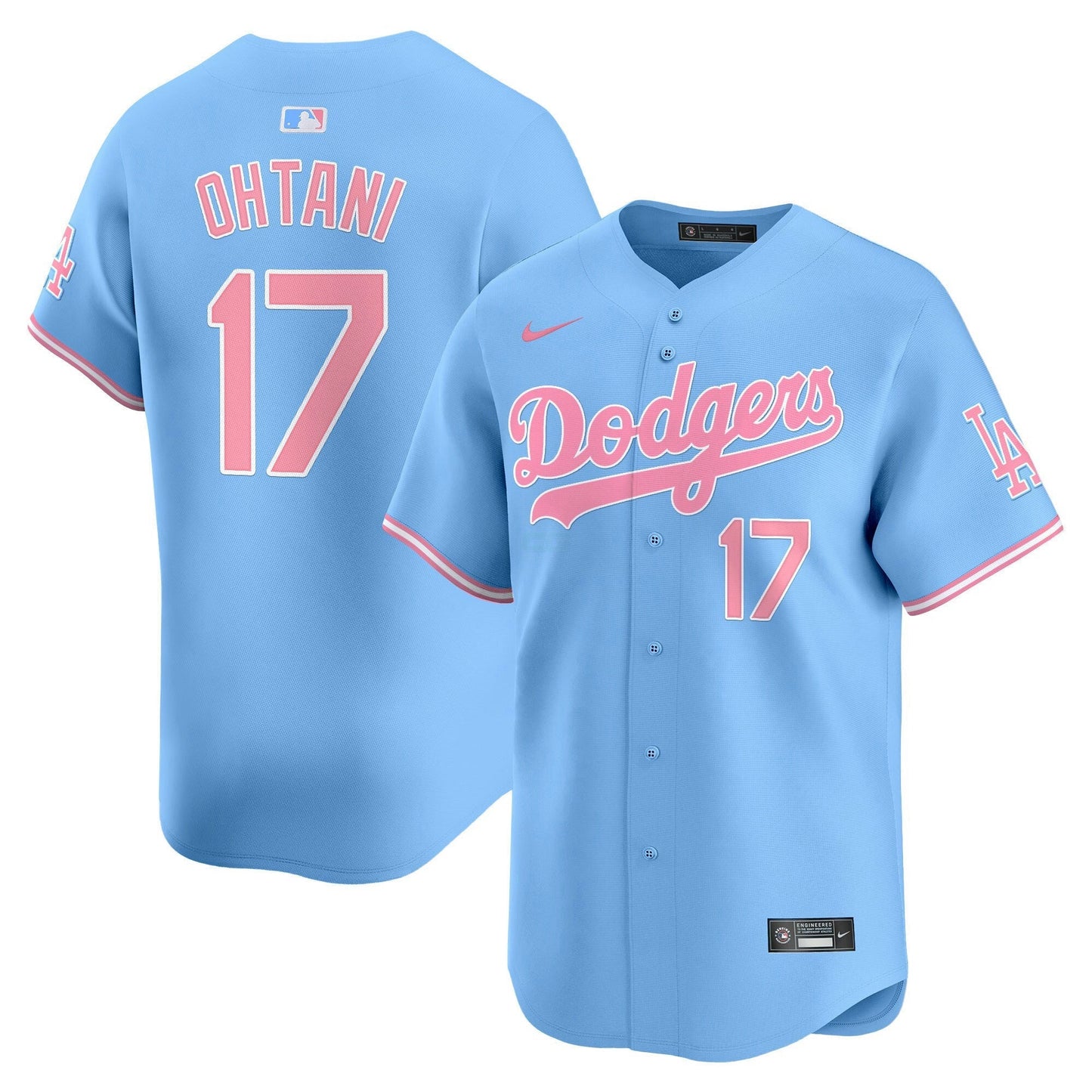 Camisa MLB Los Angeles Dodgers Unisex Bubblegum Pink Vapor Premier Limited Jersey