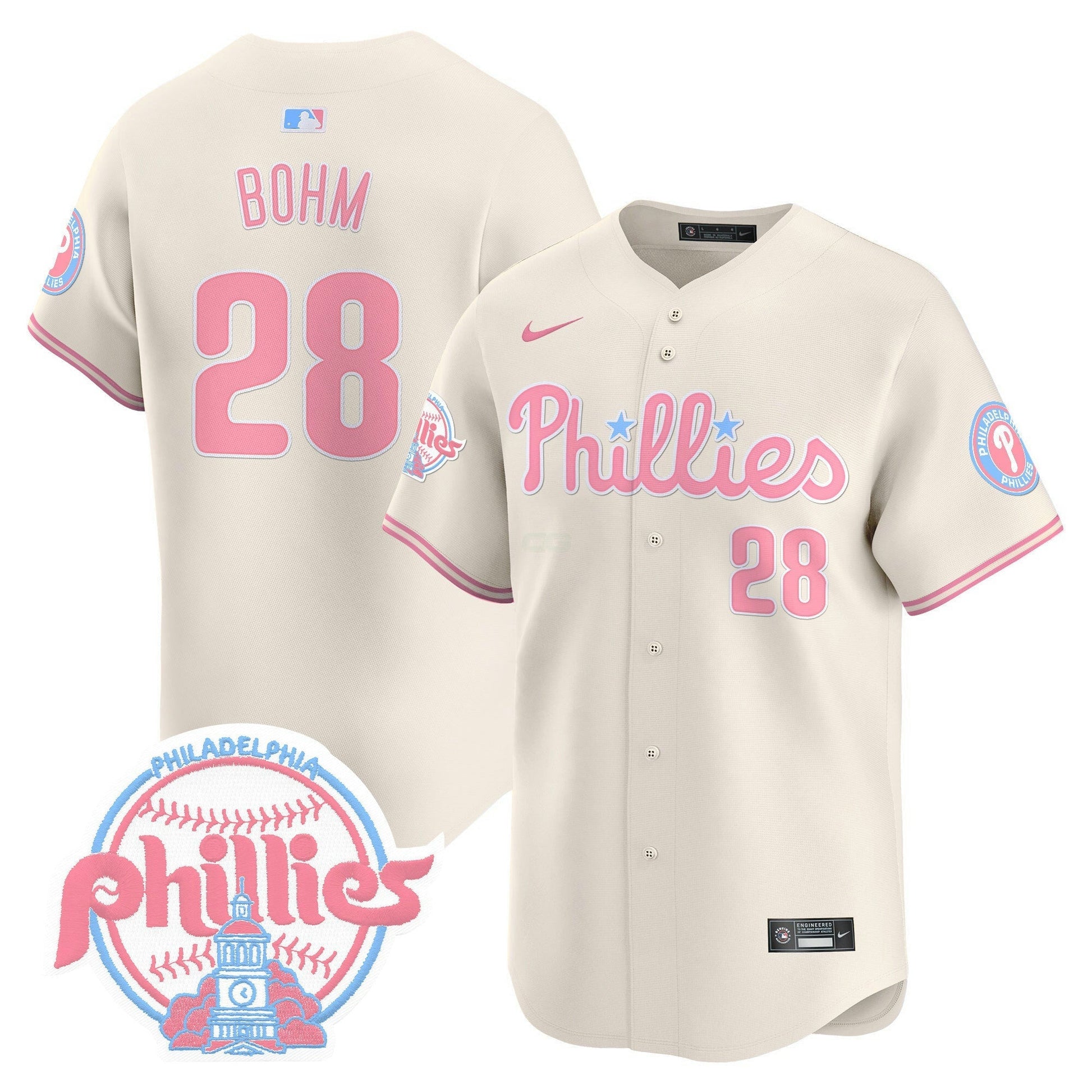 Camisa MLB Philadelphia Phillies Unisex Bubblegum Pink Vapor Premier Limited Jersey V2