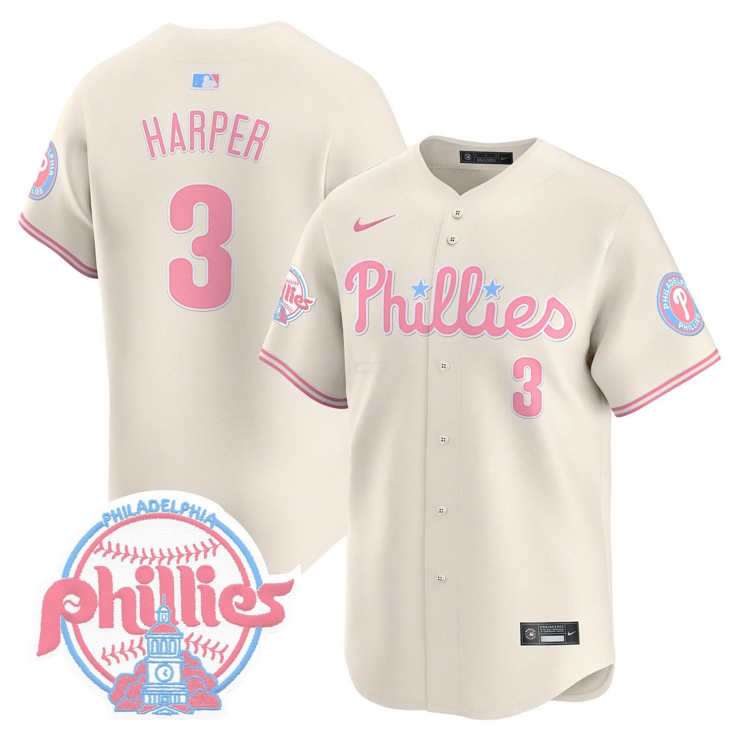 Camisa MLB Philadelphia Phillies Unisex Bubblegum Pink Vapor Premier Limited Jersey V2