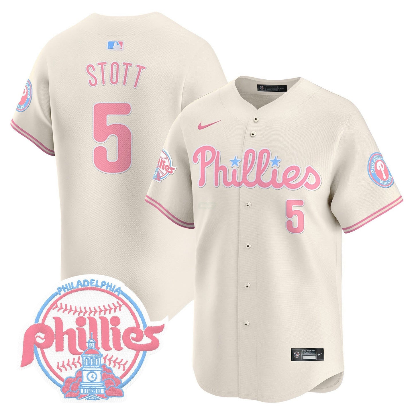 Camisa MLB Philadelphia Phillies Unisex Bubblegum Pink Vapor Premier Limited Jersey V2
