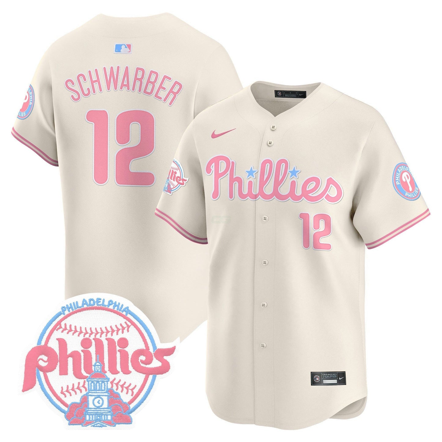 Camisa MLB Philadelphia Phillies Unisex Bubblegum Pink Vapor Premier Limited Jersey V2