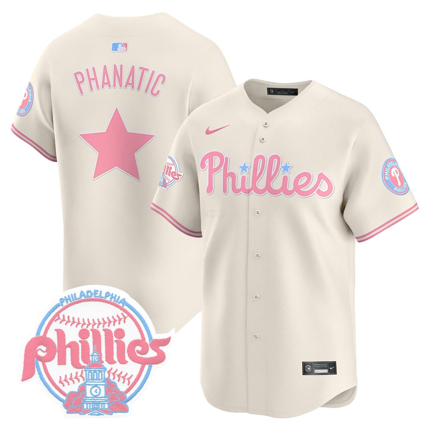 Camisa MLB Philadelphia Phillies Unisex Bubblegum Pink Vapor Premier Limited Jersey V2