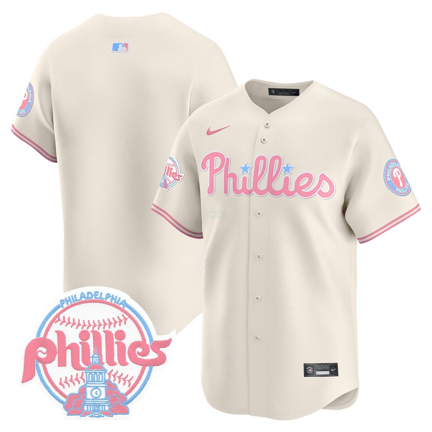 Camisa MLB Philadelphia Phillies Unisex Bubblegum Pink Vapor Premier Limited Jersey V2
