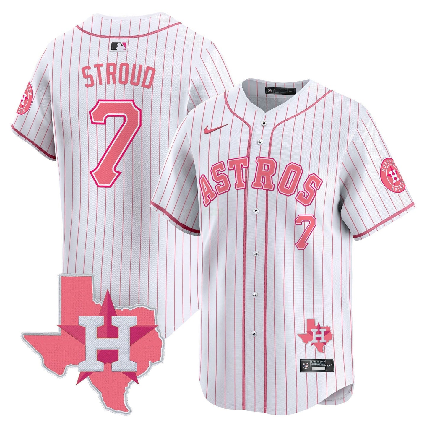 Camisa MLB Houston Astros Unisex Bubblegum Pink Vapor Premier Limited Jersey V2