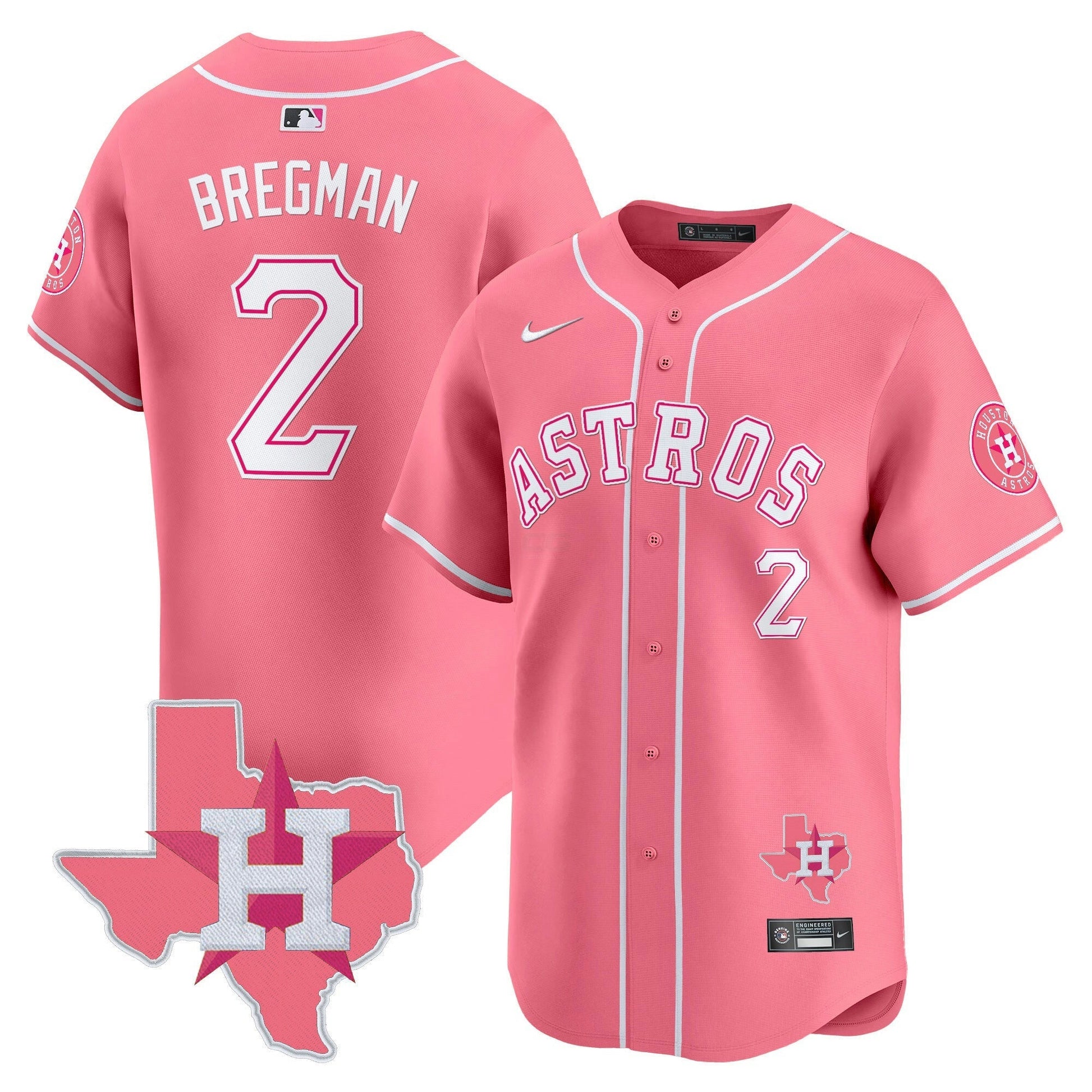 Camisa MLB Houston Astros Unisex Bubblegum Pink Vapor Premier Limited Jersey V2