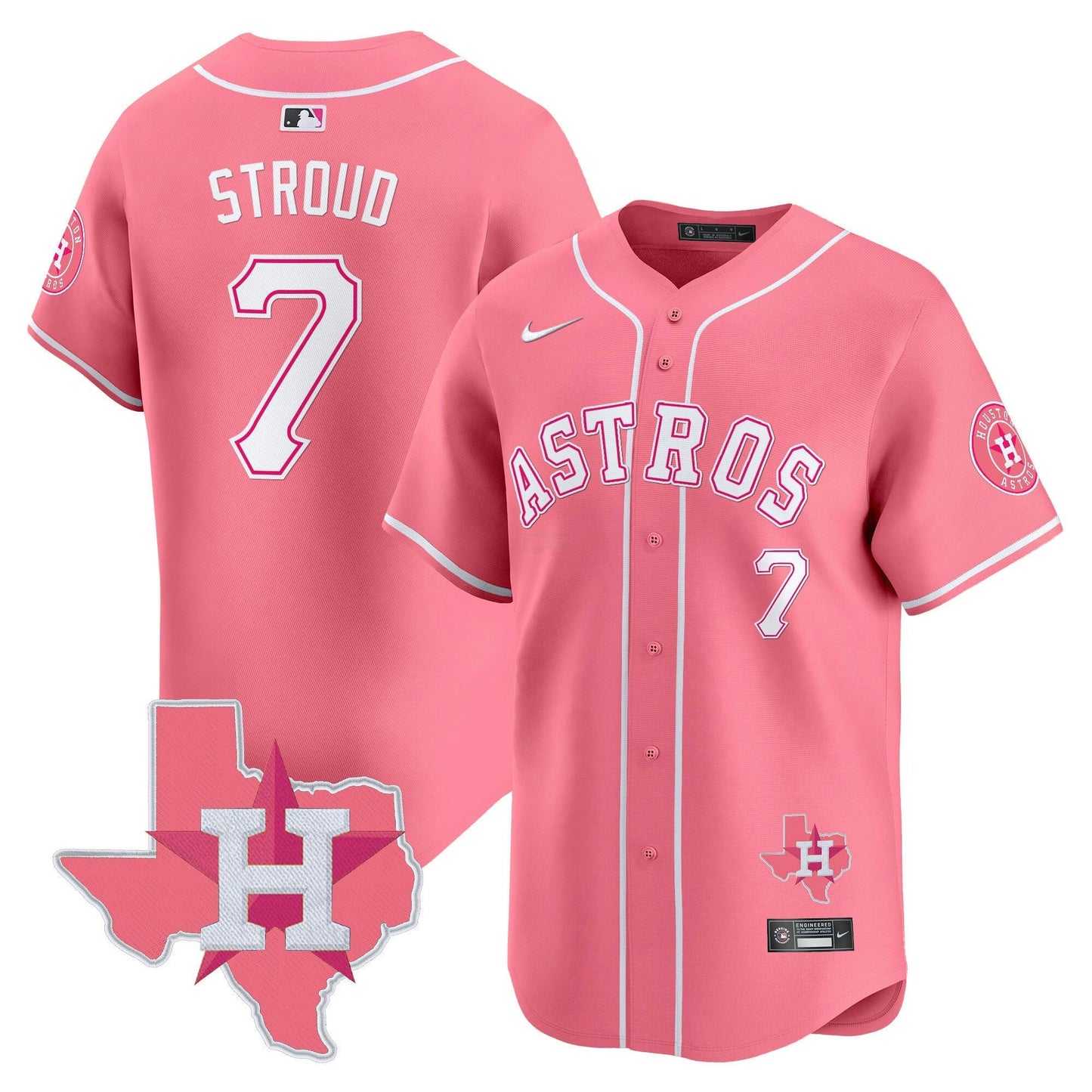Camisa MLB Houston Astros Unisex Bubblegum Pink Vapor Premier Limited Jersey V2