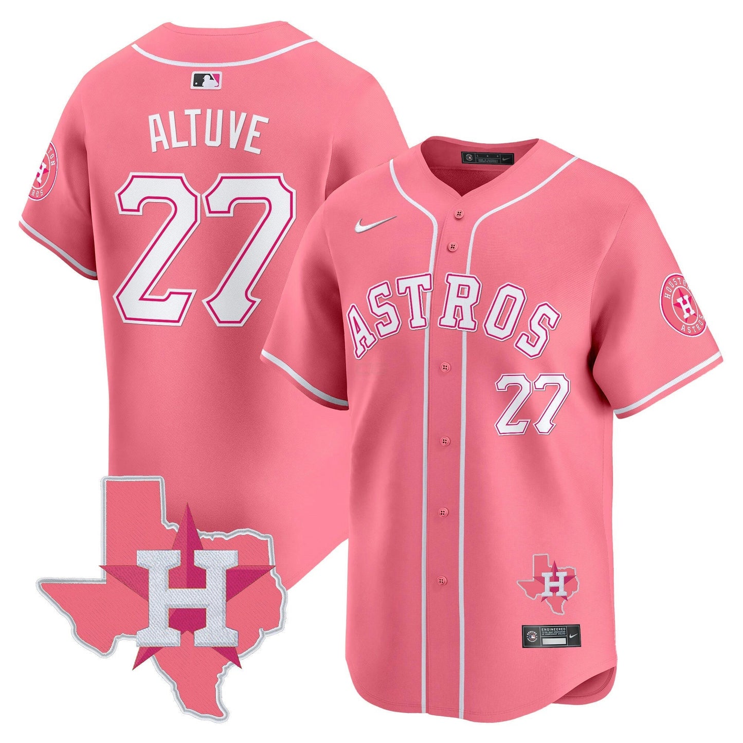 Camisa MLB Houston Astros Unisex Bubblegum Pink Vapor Premier Limited Jersey V2
