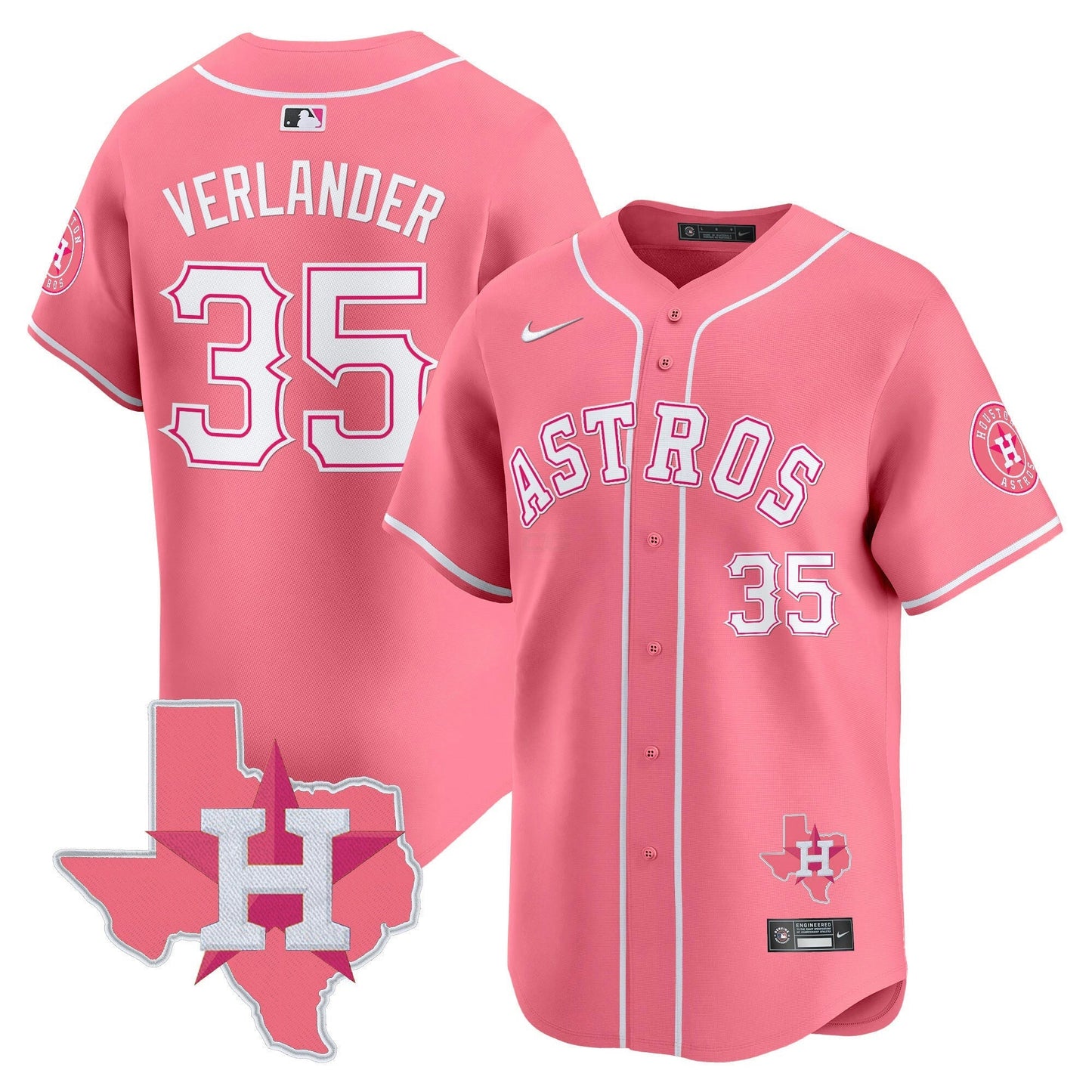Camisa MLB Houston Astros Unisex Bubblegum Pink Vapor Premier Limited Jersey V2