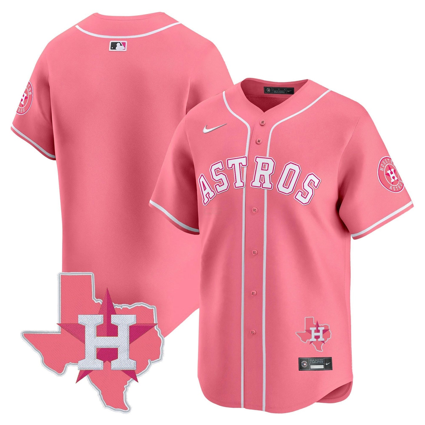 Camisa MLB Houston Astros Unisex Bubblegum Pink Vapor Premier Limited Jersey V2
