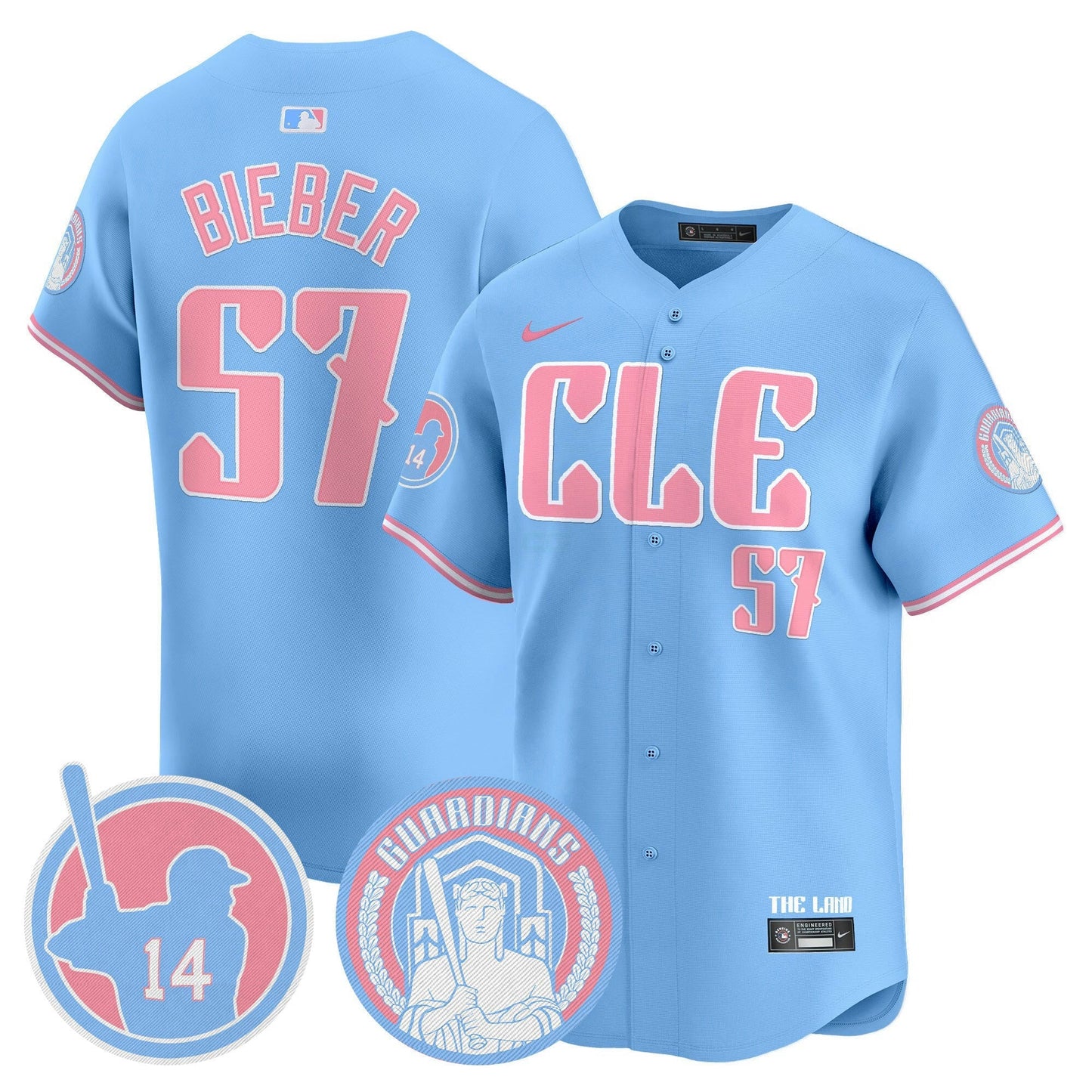 Camisa MLB Unisex Cleveland Bubblegum Pink Vapor Premier Limited Jersey