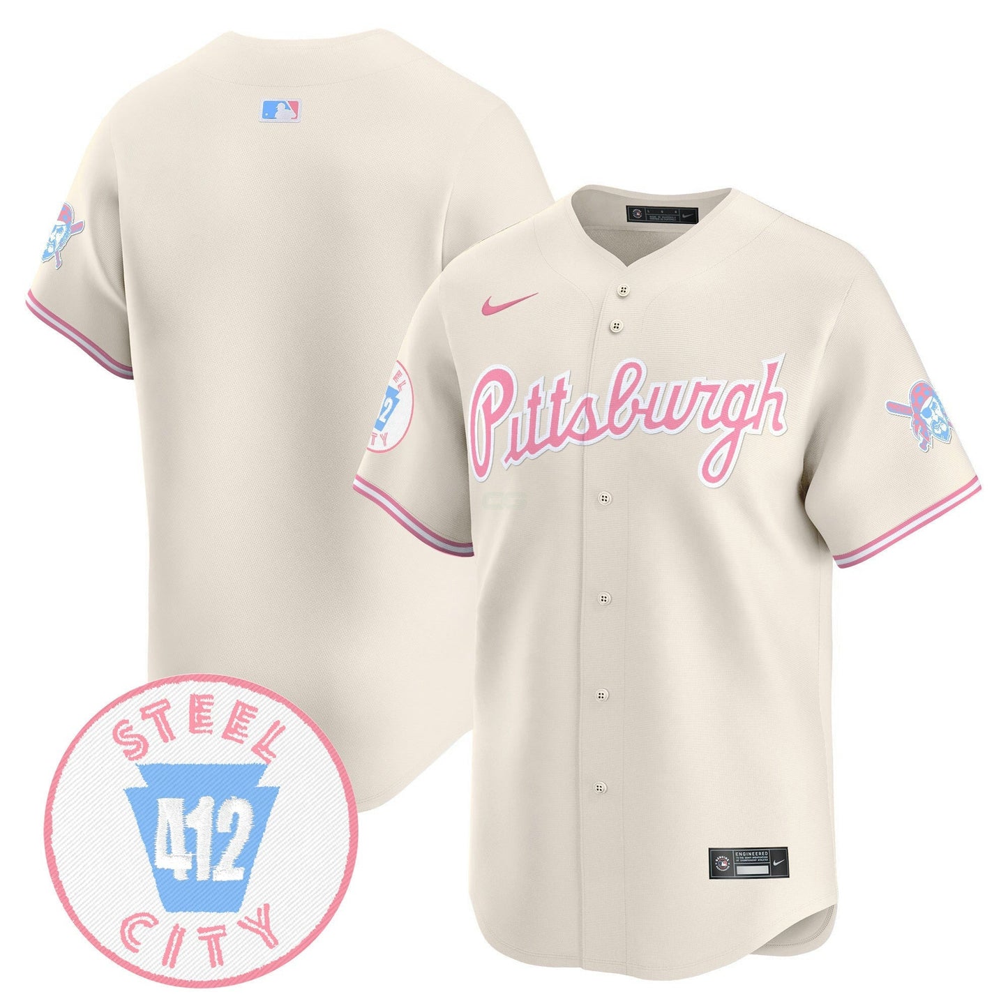 Camisa MLB Unisex Pittsburgh Bubblegum Pink Vapor Premier Limited Jersey