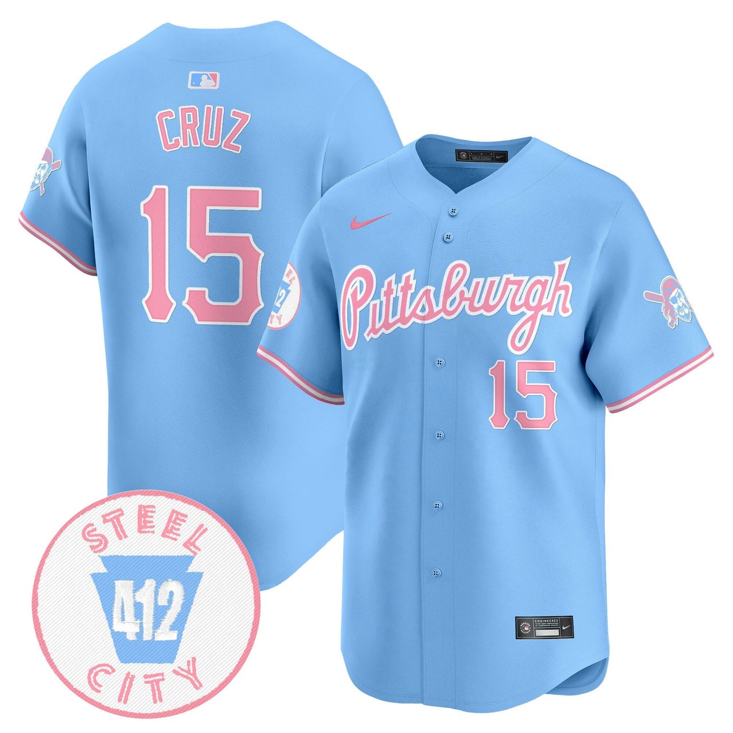 Camisa MLB Unisex Pittsburgh Bubblegum Pink Vapor Premier Limited Jersey