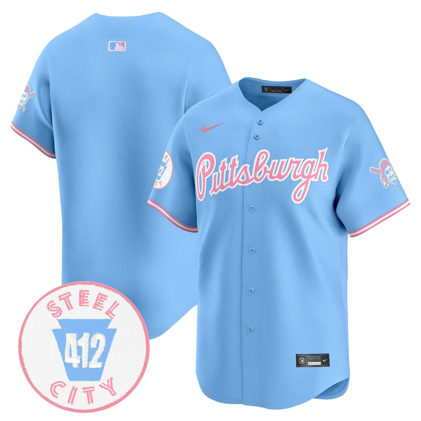 Camisa MLB Unisex Pittsburgh Bubblegum Pink Vapor Premier Limited Jersey