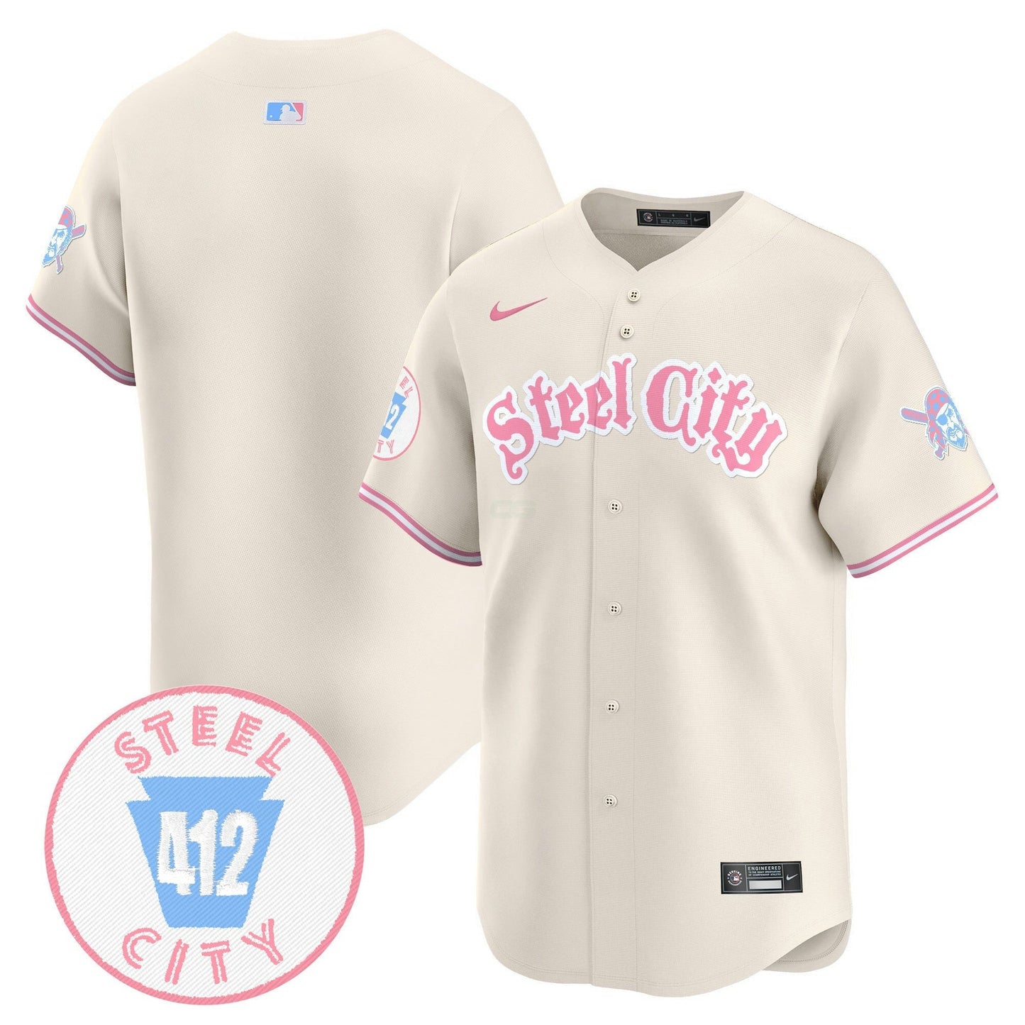 Camisa MLB Unisex Pittsburgh Bubblegum Pink Vapor Premier Limited Jersey V2