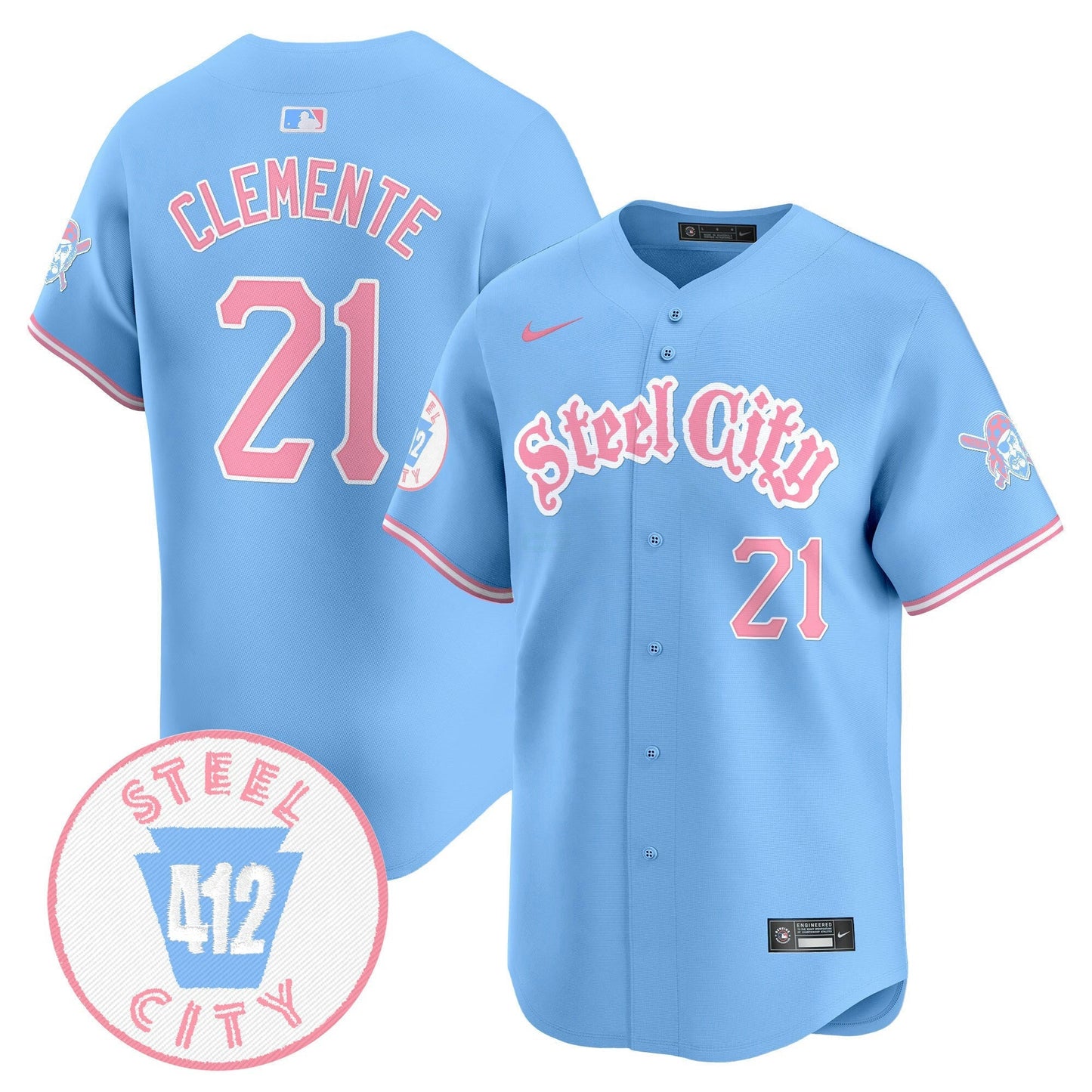 Camisa MLB Unisex Pittsburgh Bubblegum Pink Vapor Premier Limited Jersey V2