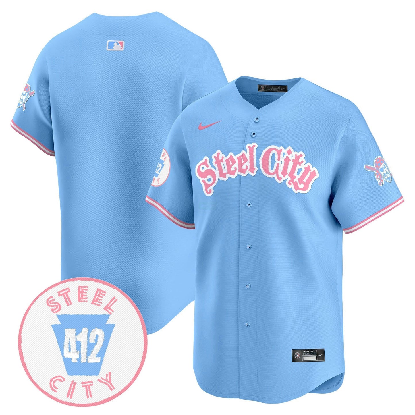 Camisa MLB Unisex Pittsburgh Bubblegum Pink Vapor Premier Limited Jersey V2