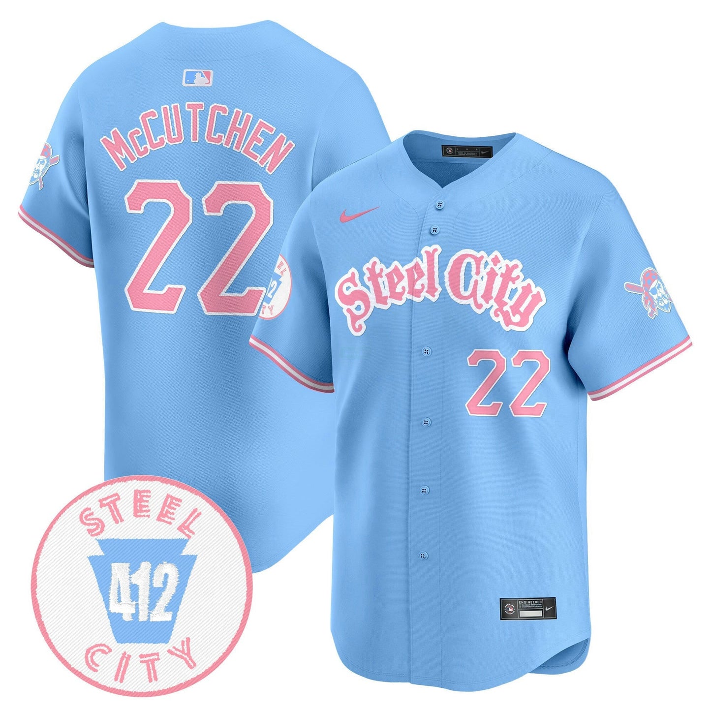 Camisa MLB Unisex Pittsburgh Bubblegum Pink Vapor Premier Limited Jersey V2