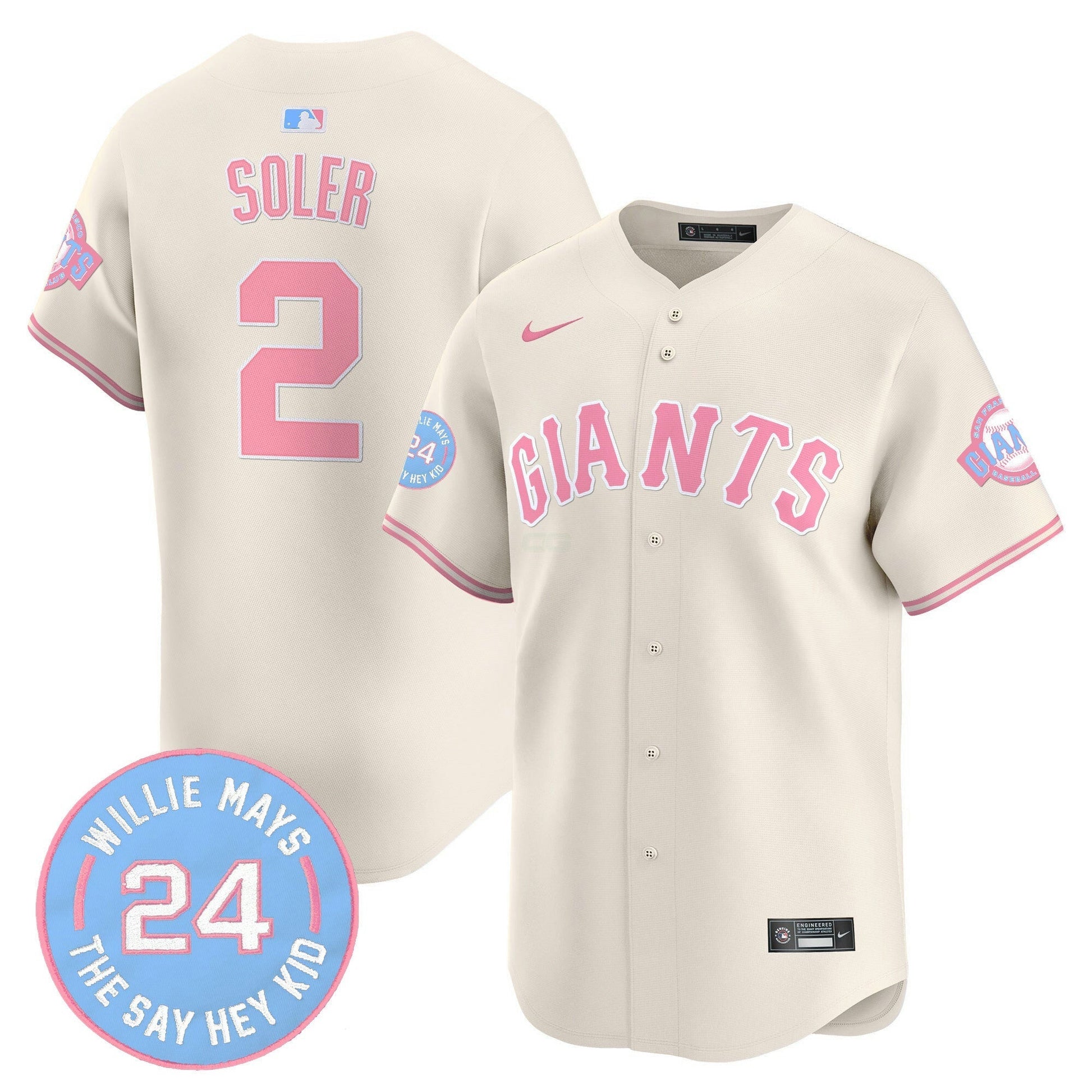 Camisa MLB Unisex San Francisco Bubblegum Pink Vapor Premier Limited Jersey