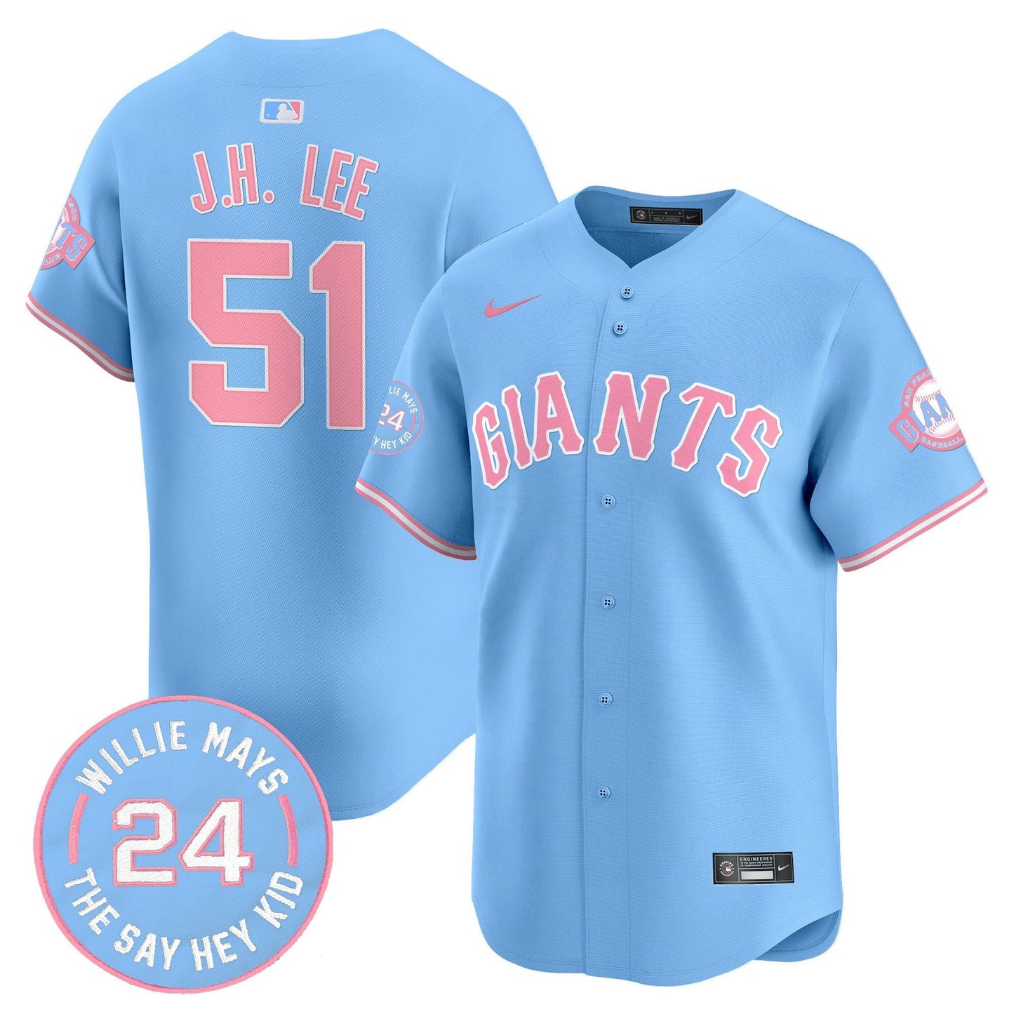 Camisa MLB Unisex San Francisco Bubblegum Pink Vapor Premier Limited Jersey