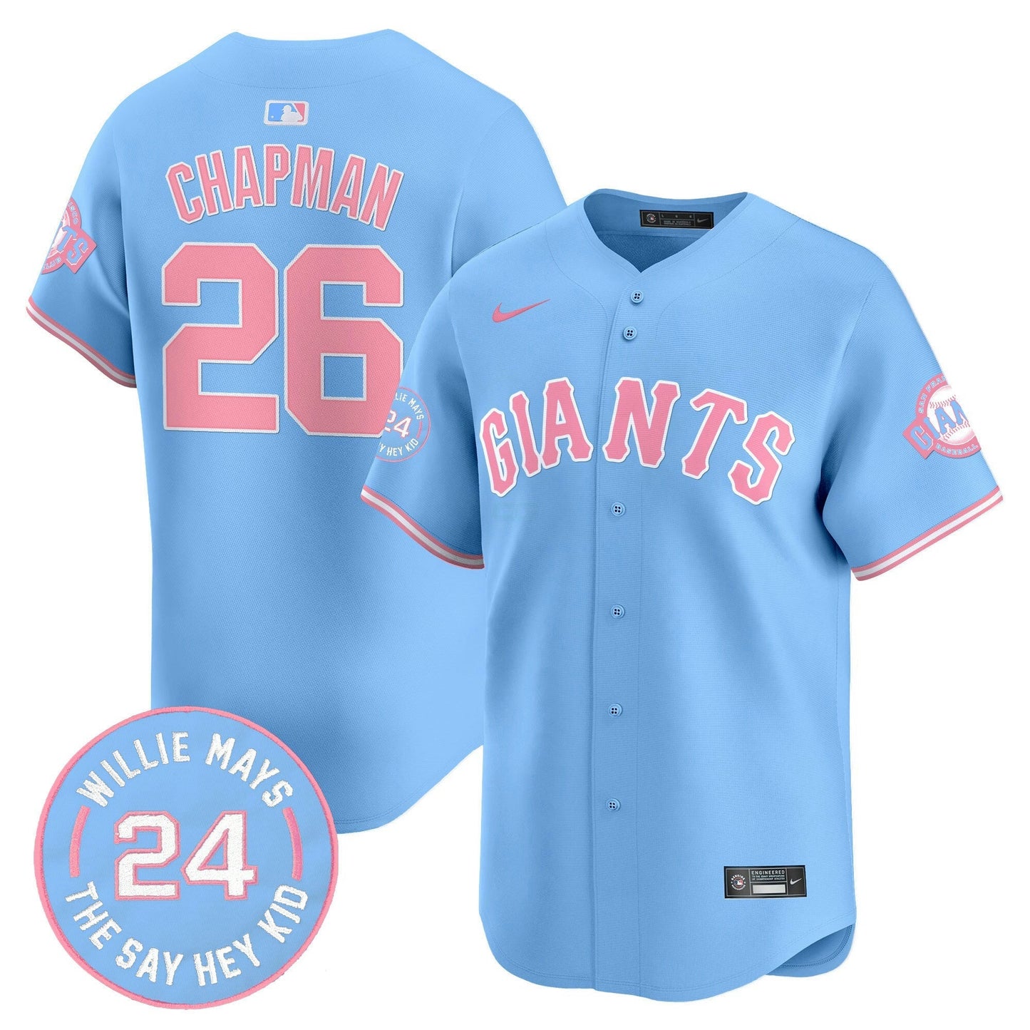 Camisa MLB Unisex San Francisco Bubblegum Pink Vapor Premier Limited Jersey