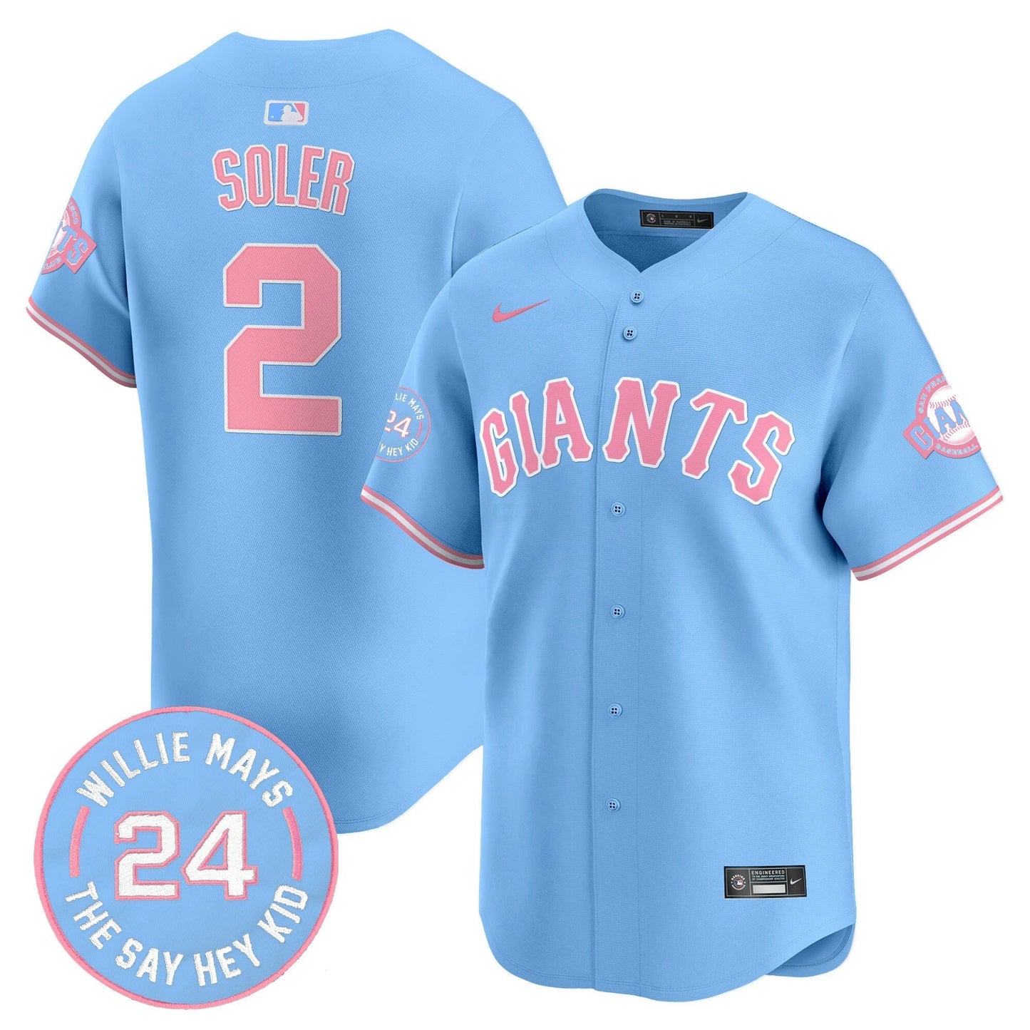 Camisa MLB Unisex San Francisco Bubblegum Pink Vapor Premier Limited Jersey