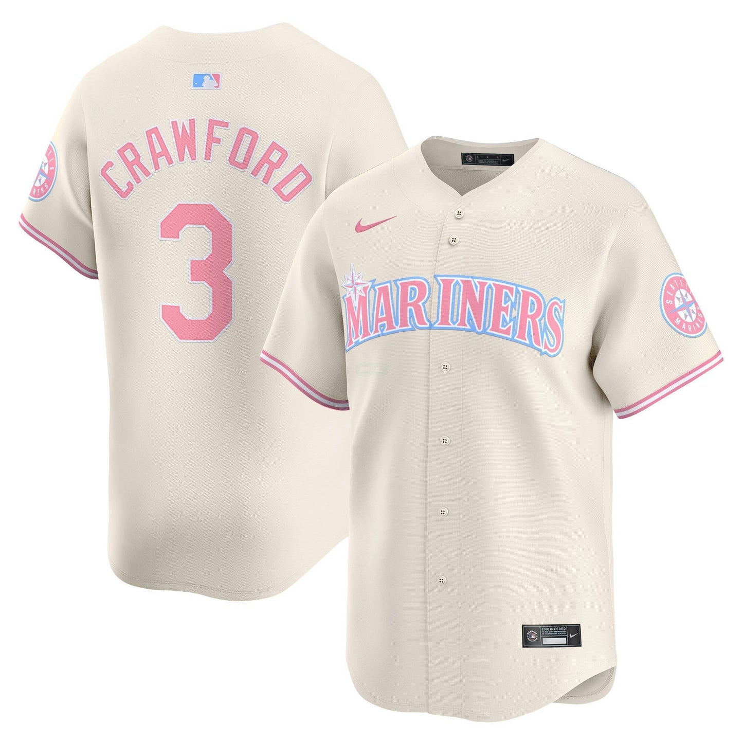 Camisa MLB Unisex Seattle Bubblegum Pink Vapor Premier Limited Jersey
