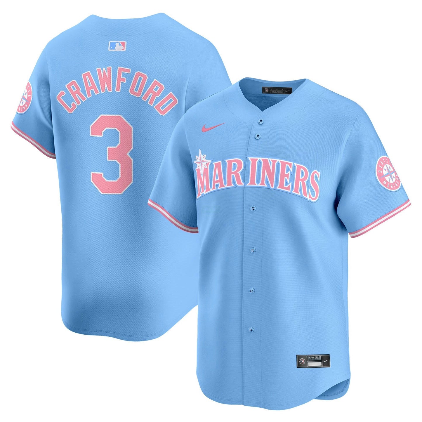Camisa MLB Unisex Seattle Bubblegum Pink Vapor Premier Limited Jersey
