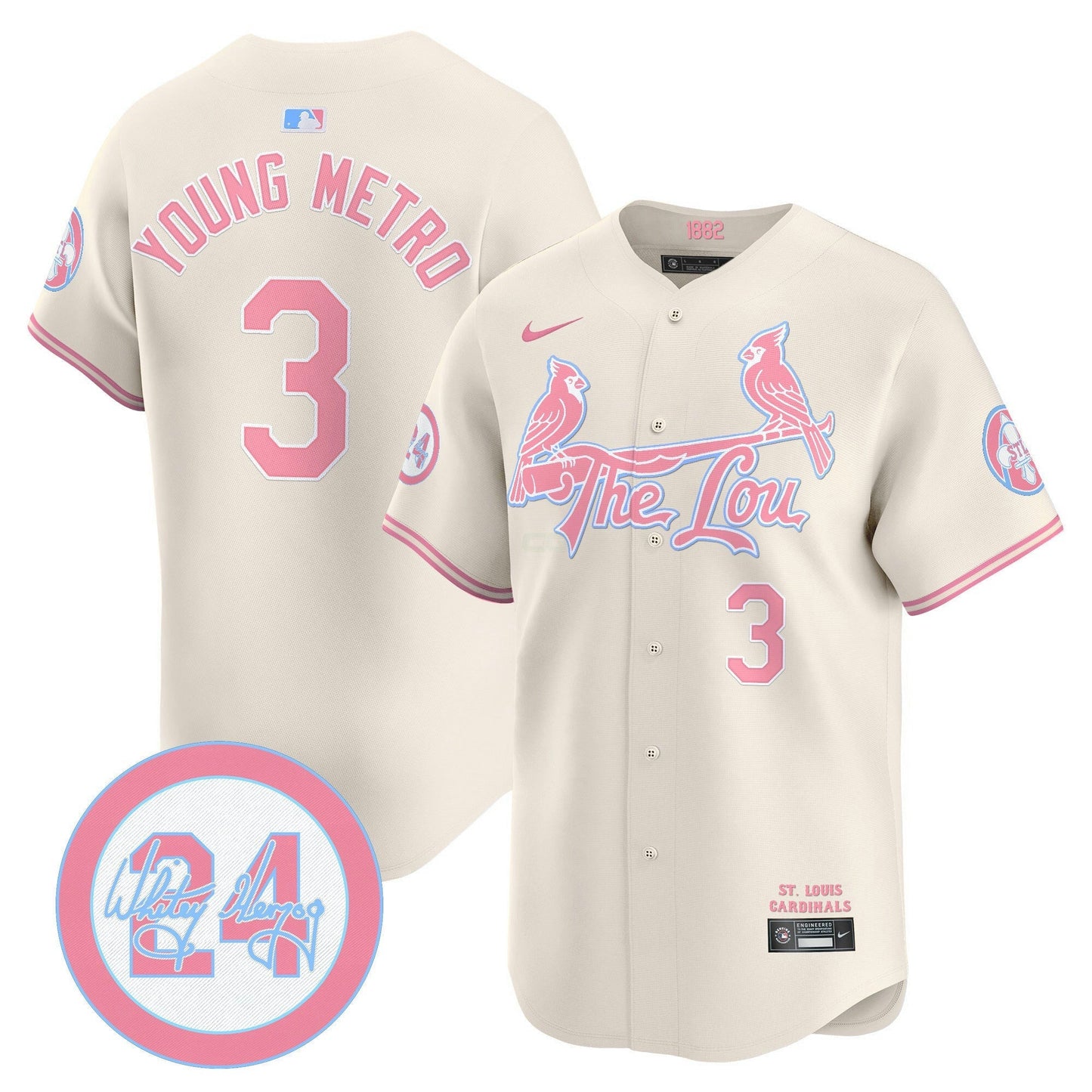 Camisa MLB Unisex St. Louis Bubblegum Pink Vapor Premier Limited Jersey