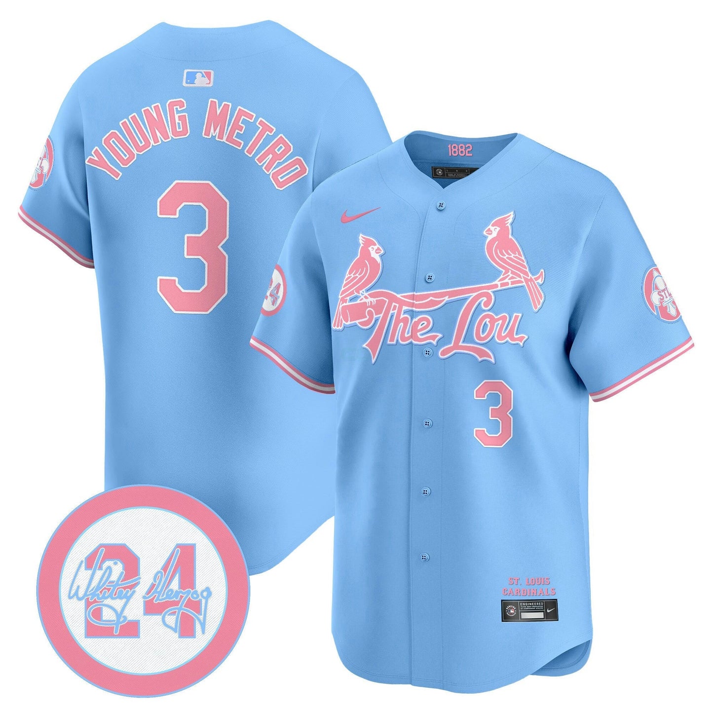 Camisa MLB Unisex St. Louis Bubblegum Pink Vapor Premier Limited Jersey