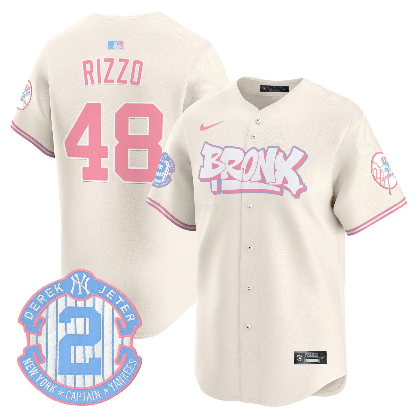 Camisa MLB Unisex The Bronx Graffiti Bubblegum Pink Vapor Premier Limited Jersey V2