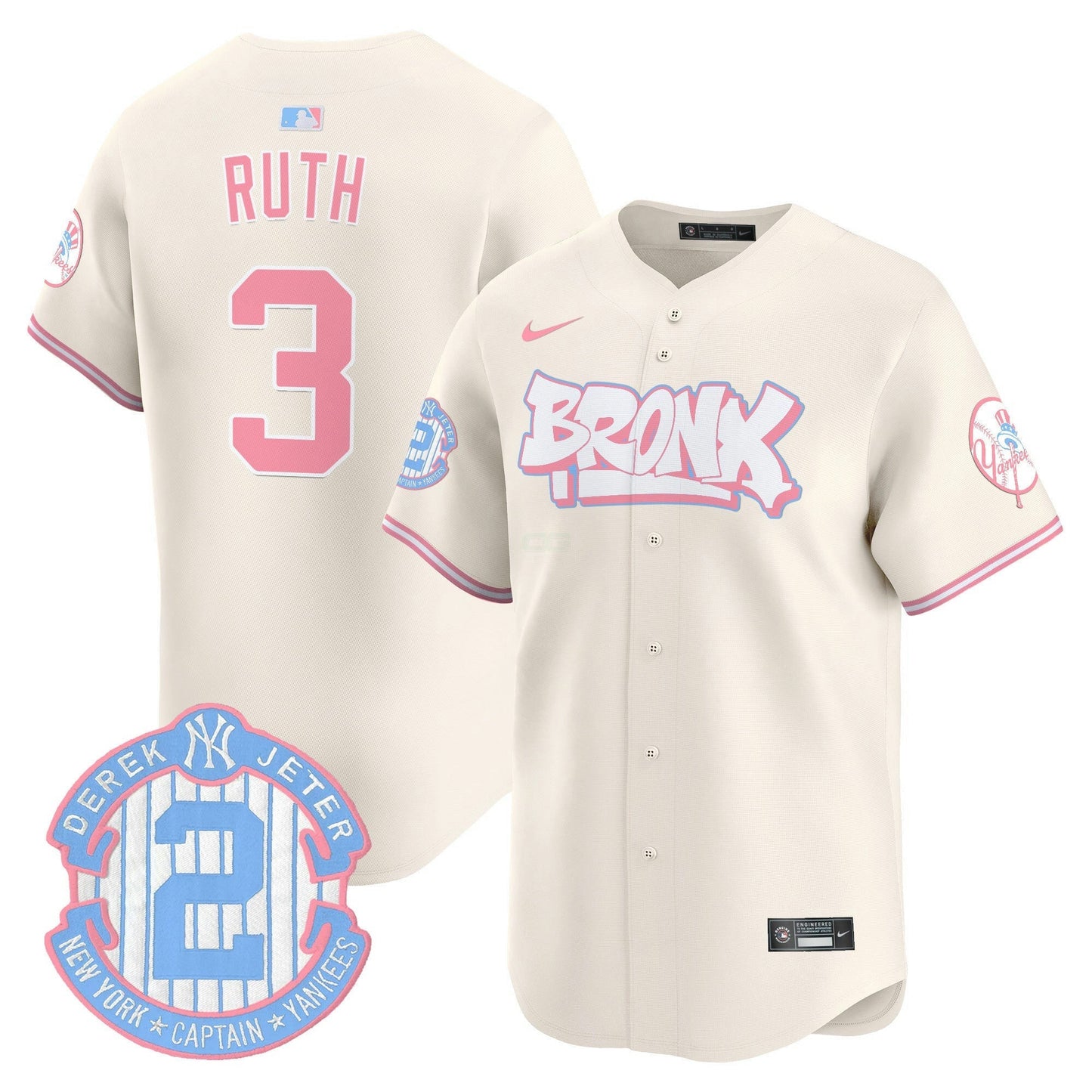 Camisa MLB Unisex The Bronx Graffiti Bubblegum Pink Vapor Premier Limited Jersey V2
