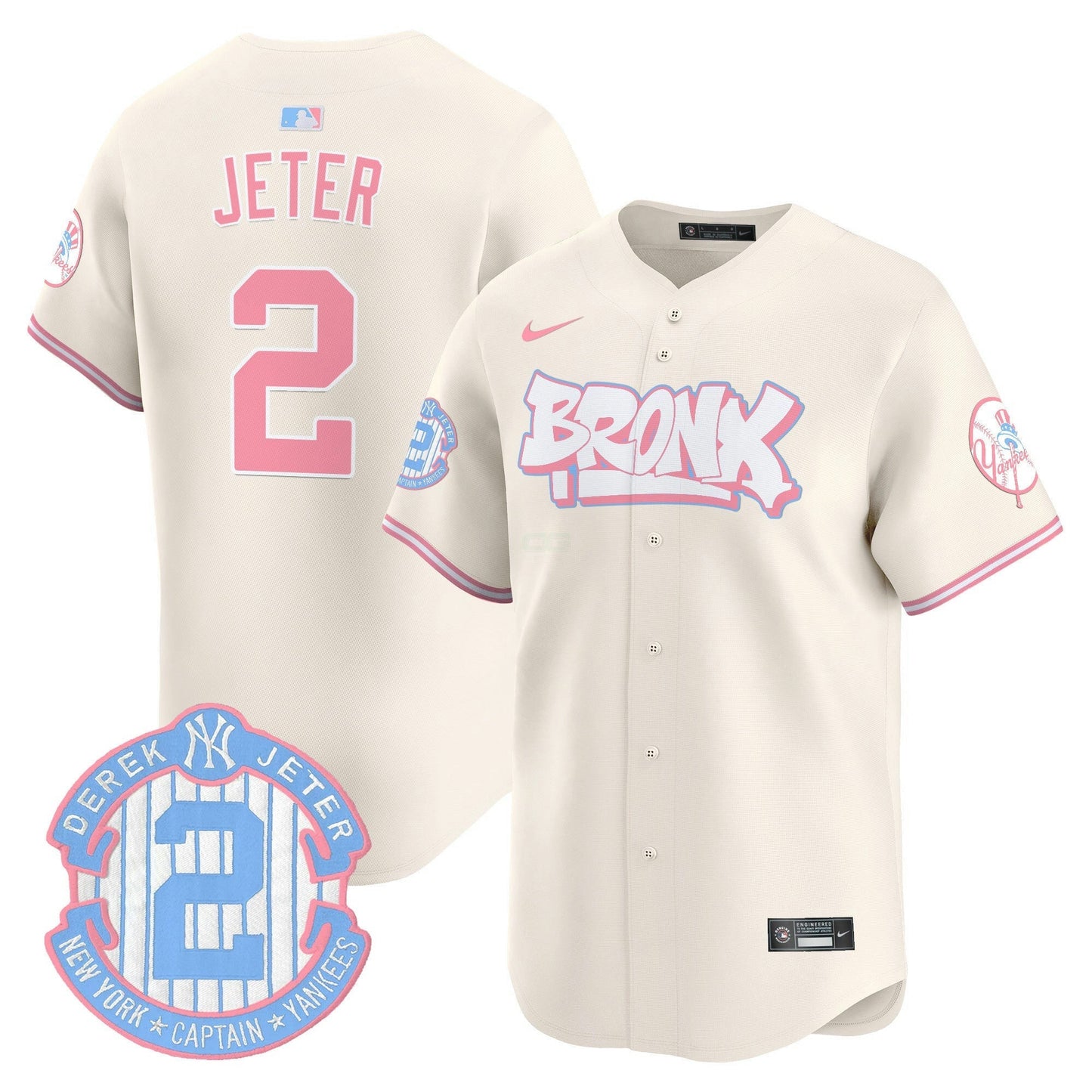 Camisa MLB Unisex The Bronx Graffiti Bubblegum Pink Vapor Premier Limited Jersey V2