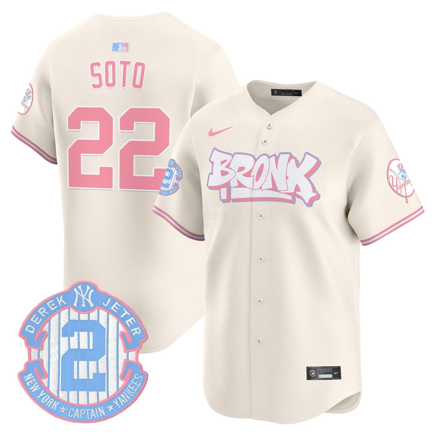 Camisa MLB Unisex The Bronx Graffiti Bubblegum Pink Vapor Premier Limited Jersey V2
