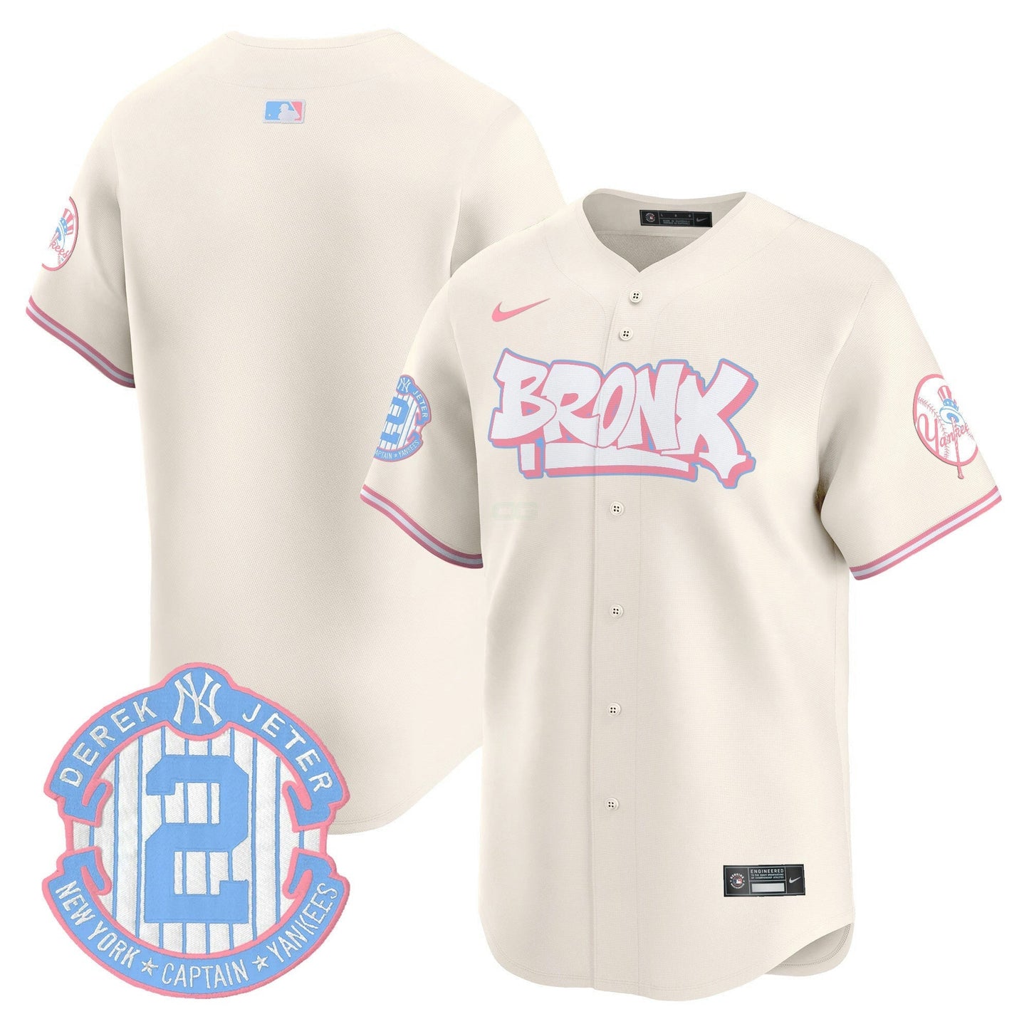 Camisa MLB Unisex The Bronx Graffiti Bubblegum Pink Vapor Premier Limited Jersey V2