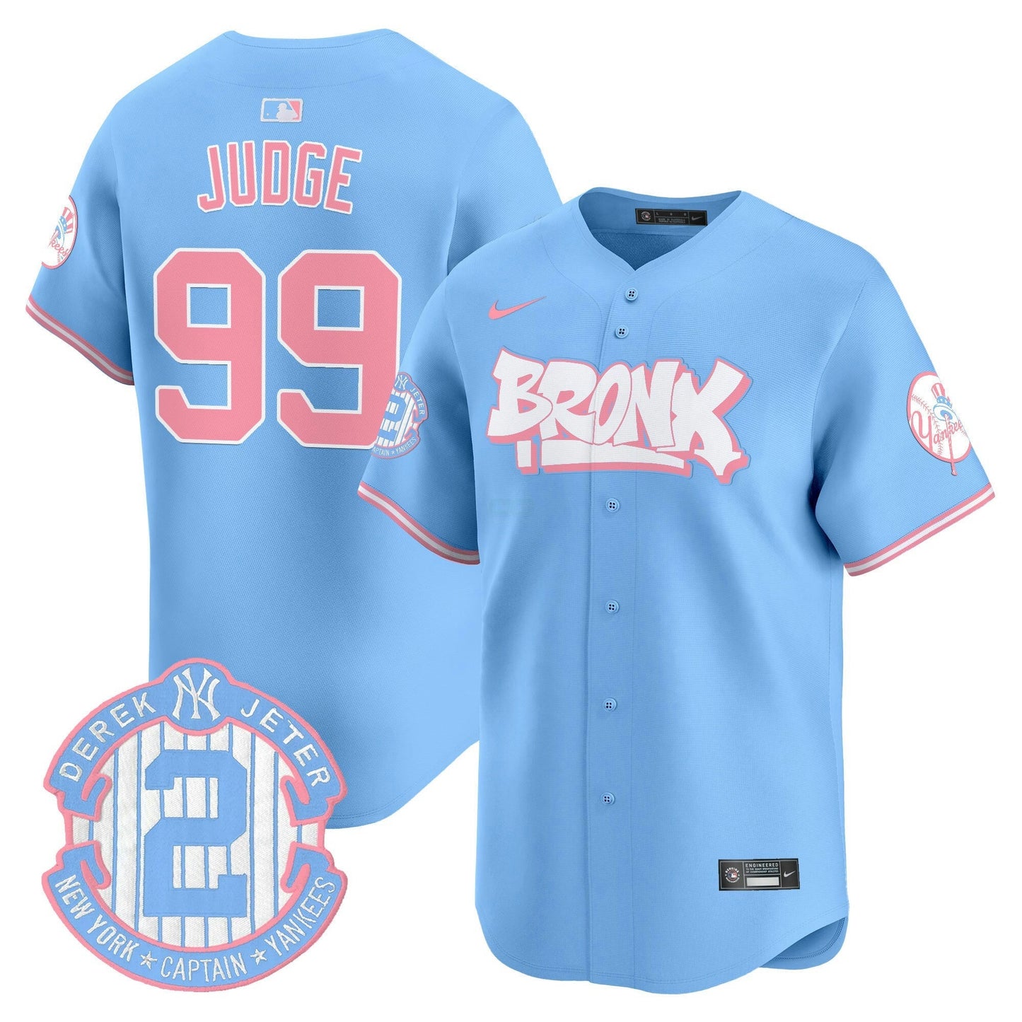 Camisa MLB Unisex The Bronx Graffiti Bubblegum Pink Vapor Premier Limited Jersey V2