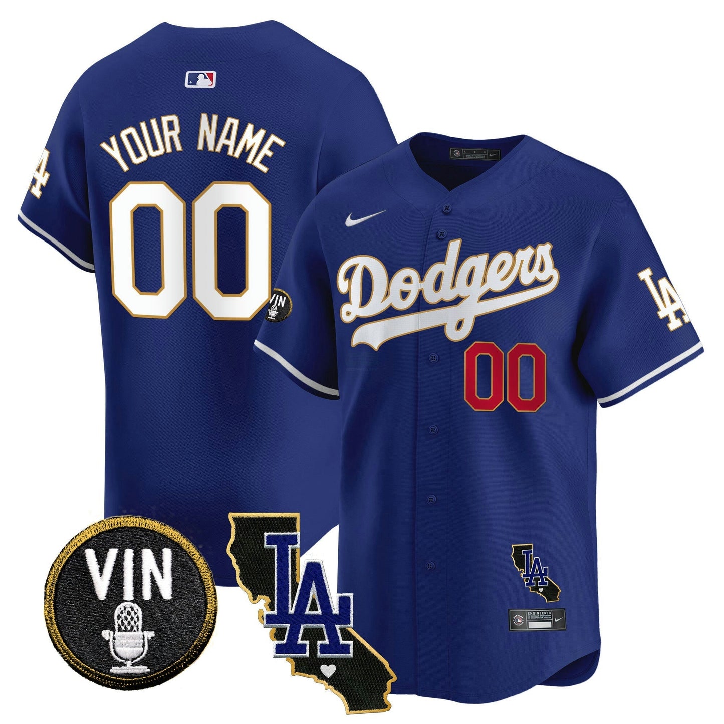 Camisa MLB Vin & California Patch Dourada Trim Vapor Premier Limited Jersey