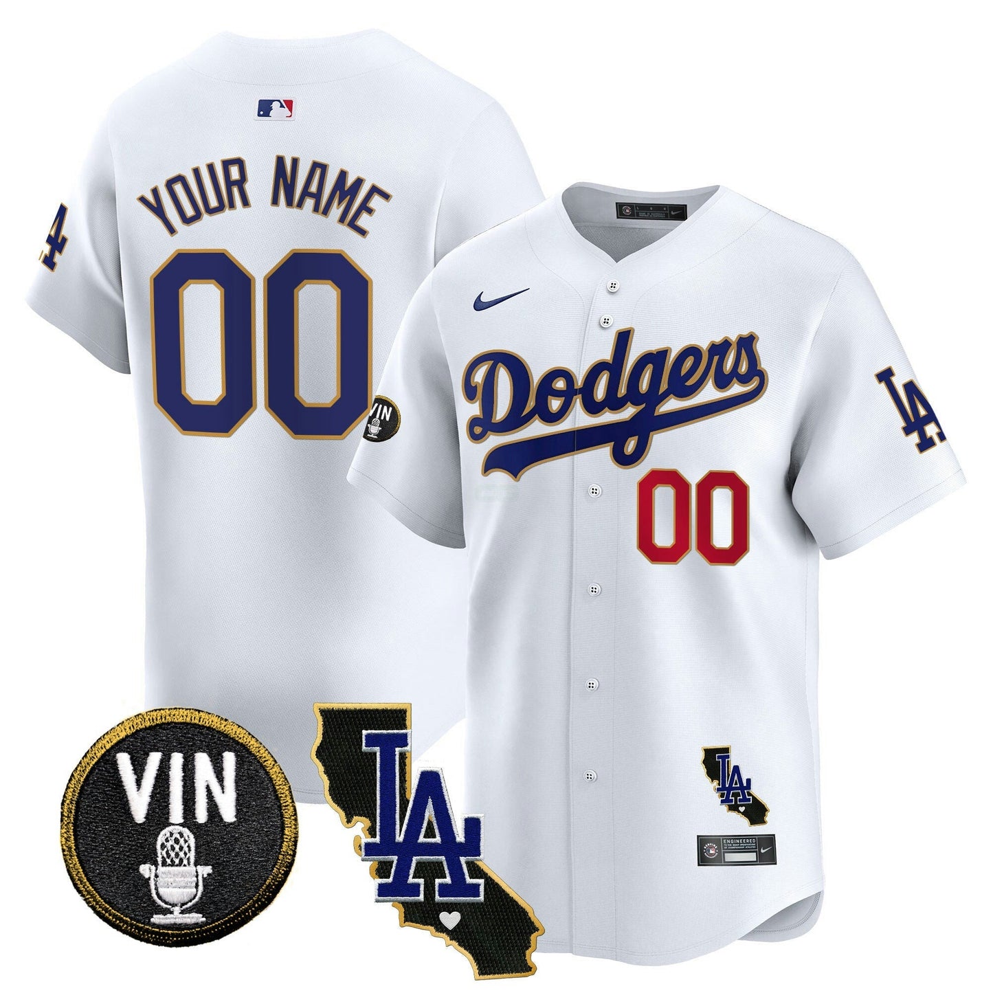 Camisa MLB Vin & California Patch Dourada Trim Vapor Premier Limited Jersey