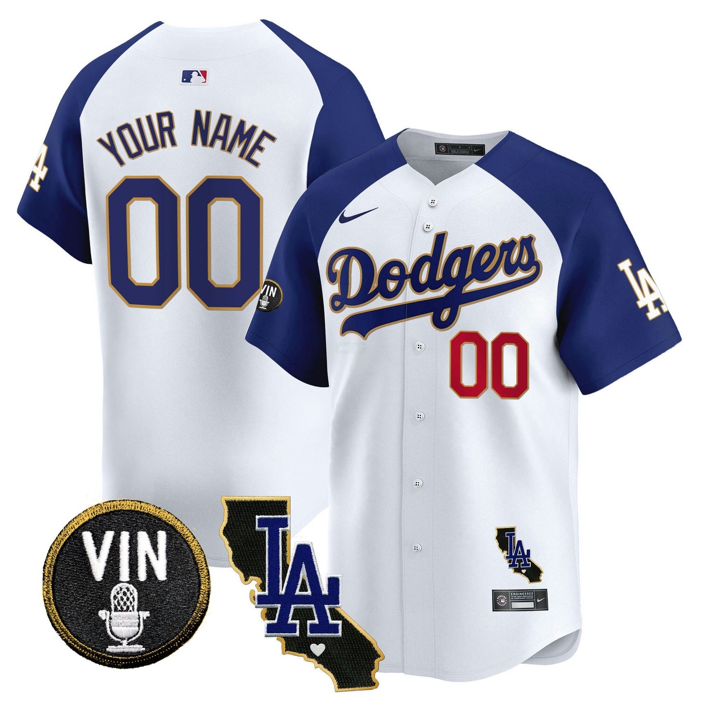 Camisa MLB Vin & California Patch Dourada Trim Vapor Premier Limited Jersey