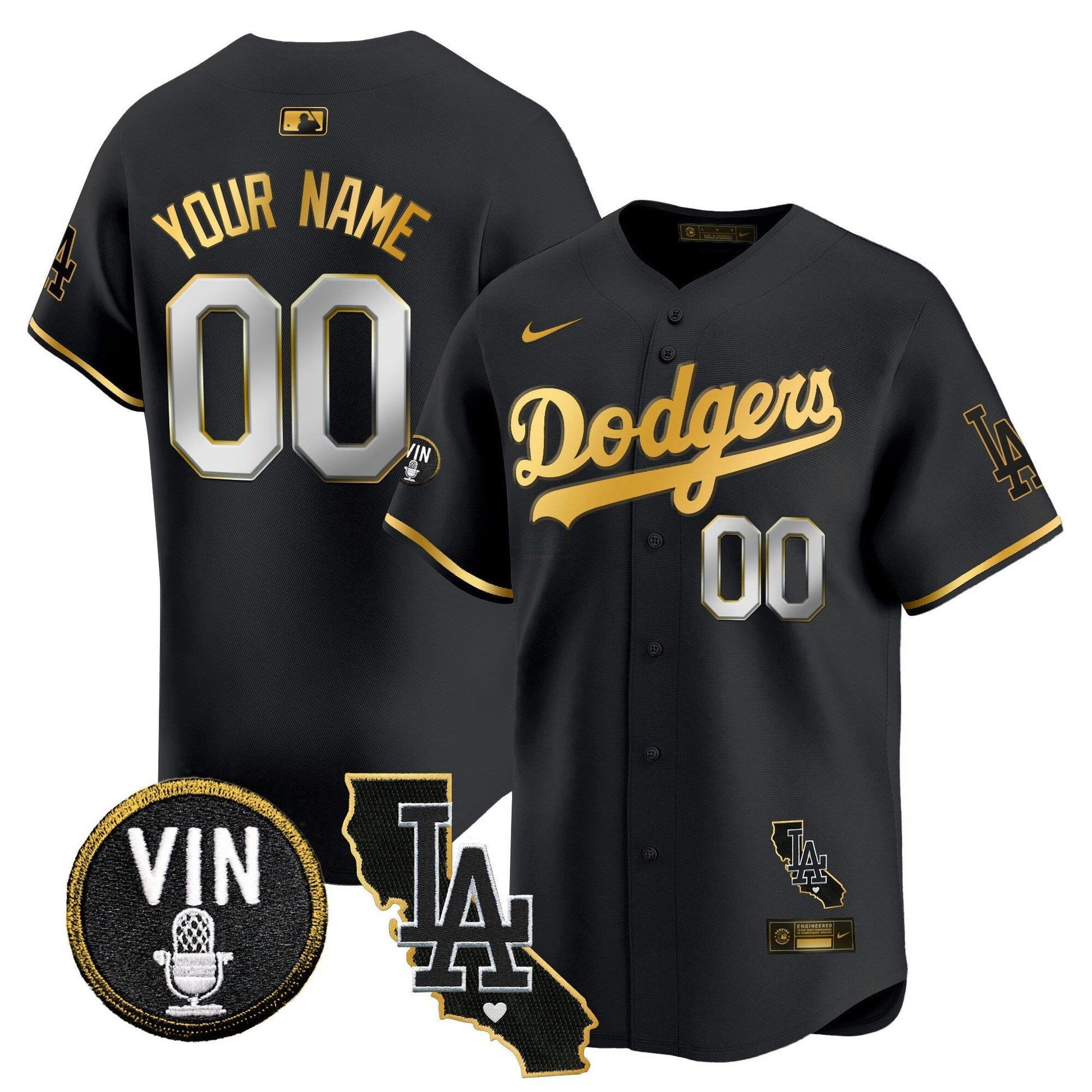 Camisa MLB Vin & California Patch Dourada Trim Vapor Premier Limited Jersey