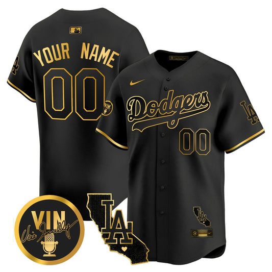 Camisa MLB Vin & California Patch Dourada Vapor Premier Limited Jersey