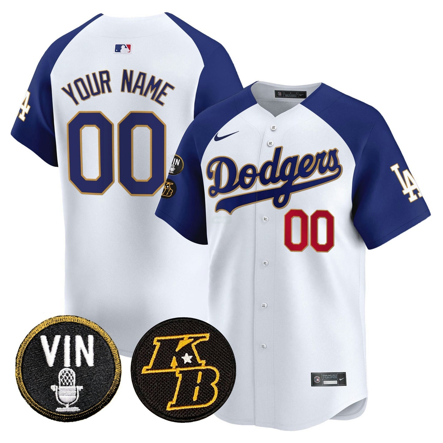 Camisa MLB Vin & Kobe Patch Dourada Trim Vapor Premier Limited Jersey