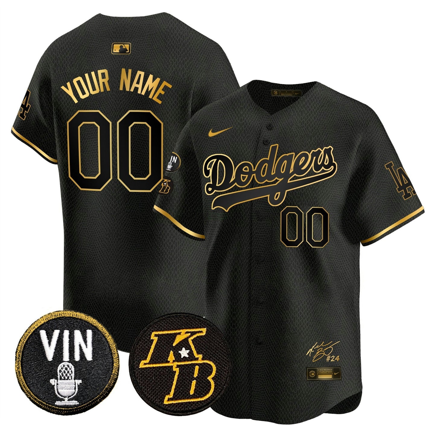 Camisa MLB Vin Patch & Kobe Bryant Signature Vapor Premier Limited Jersey