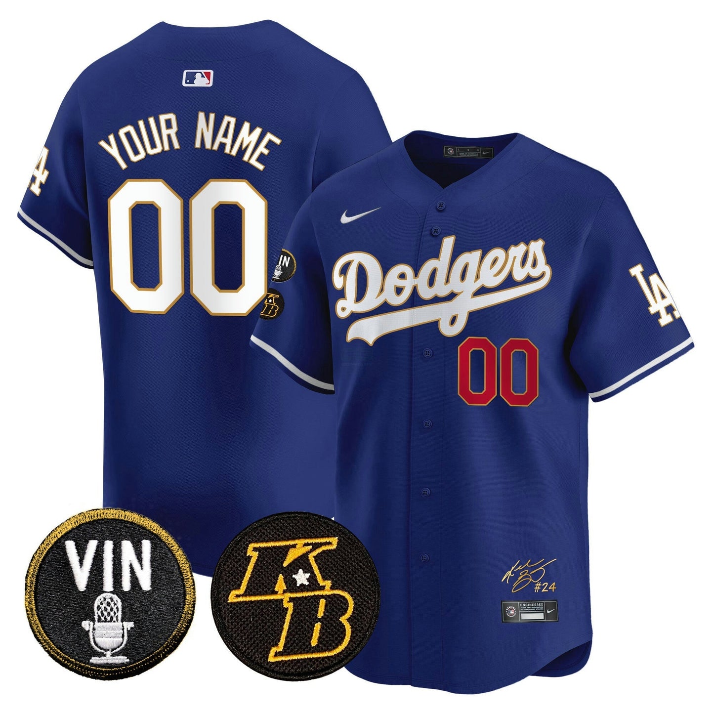 Camisa MLB Vin Patch & Kobe Bryant Signature Vapor Premier Limited Jersey